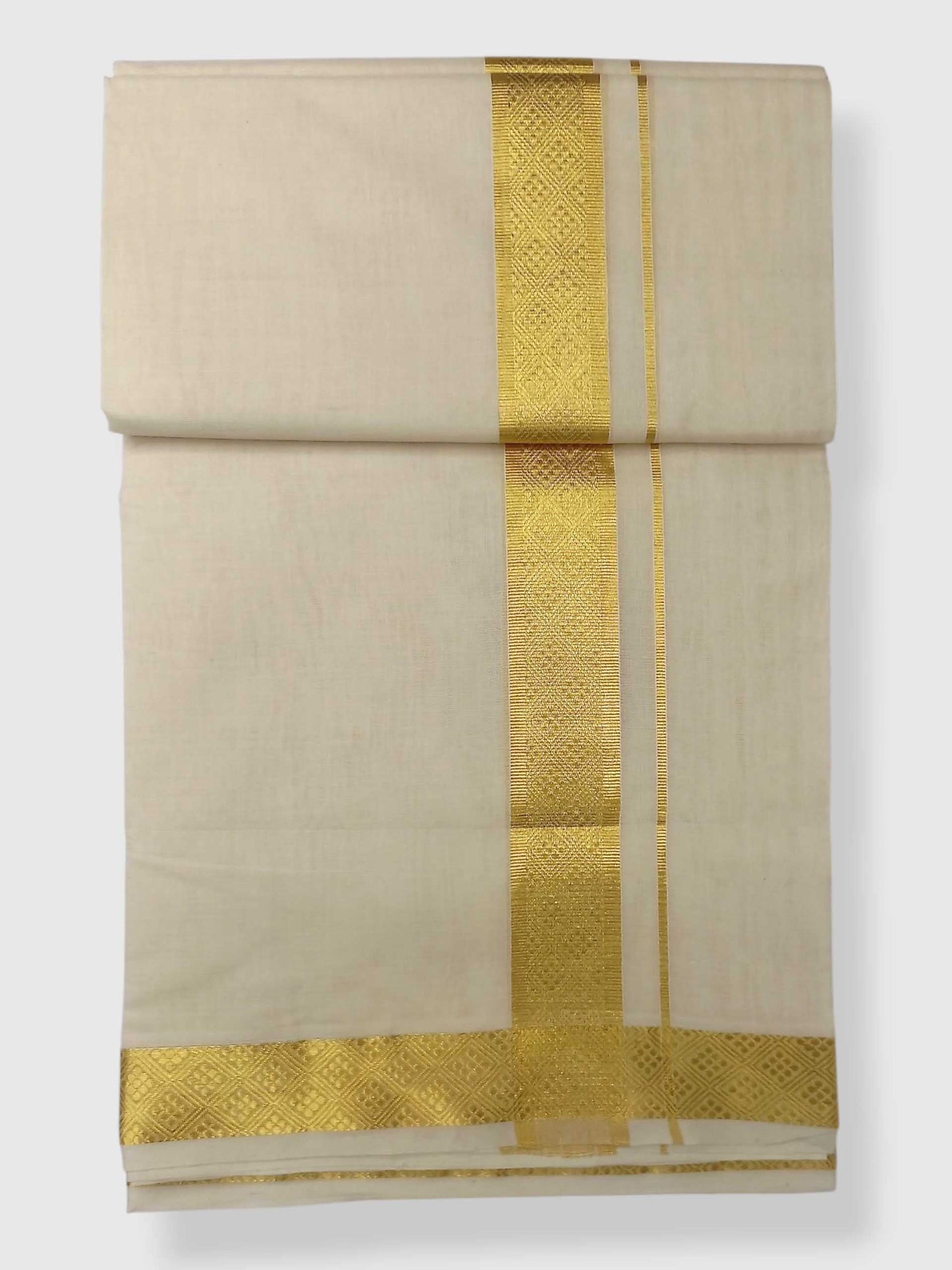 Premium Wedding Handloom Balaramapuram Unaakupaavu Kasavu Mundu for Men
