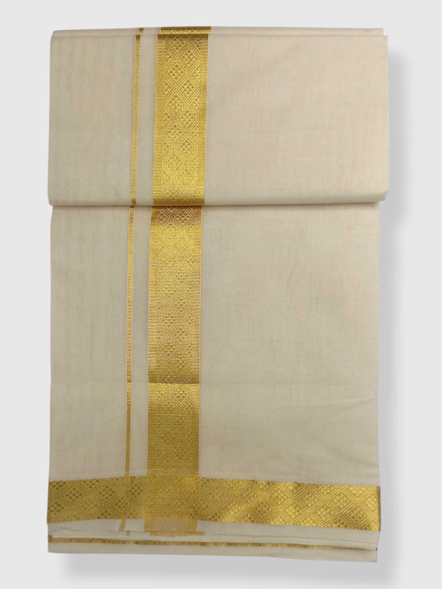 Premium Wedding Handloom Balaramapuram Unaakupaavu Kasavu Mundu for Men