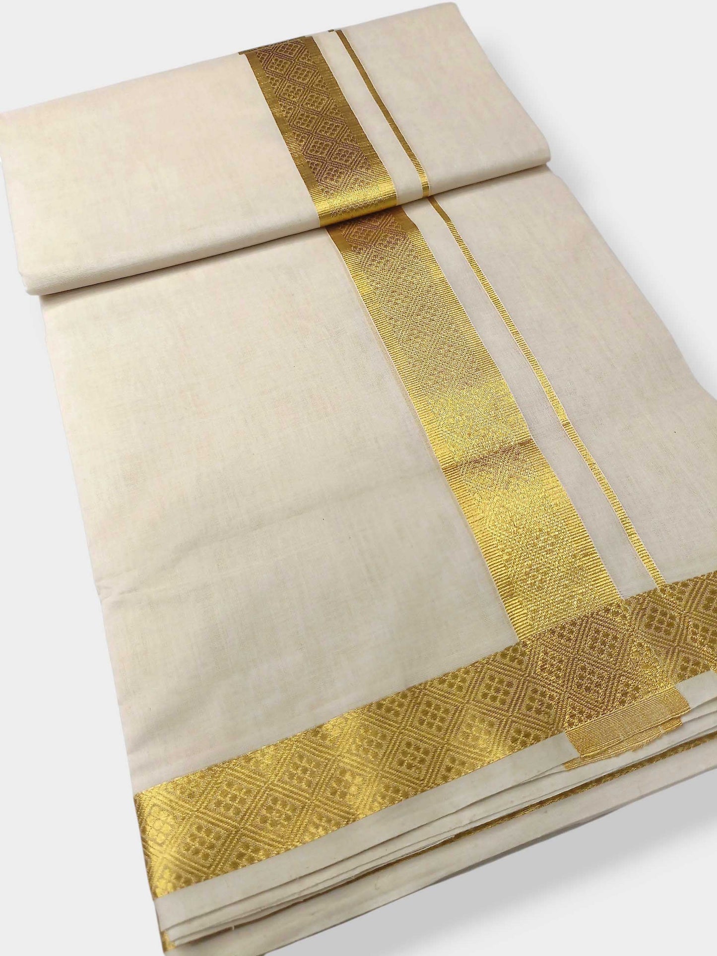 Premium Wedding Handloom Balaramapuram Unaakupaavu Kasavu Mundu for Men