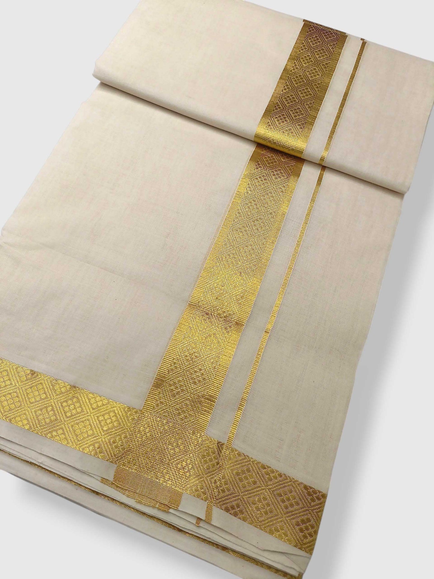 Premium Wedding Handloom Balaramapuram Unaakupaavu Kasavu Mundu for Men