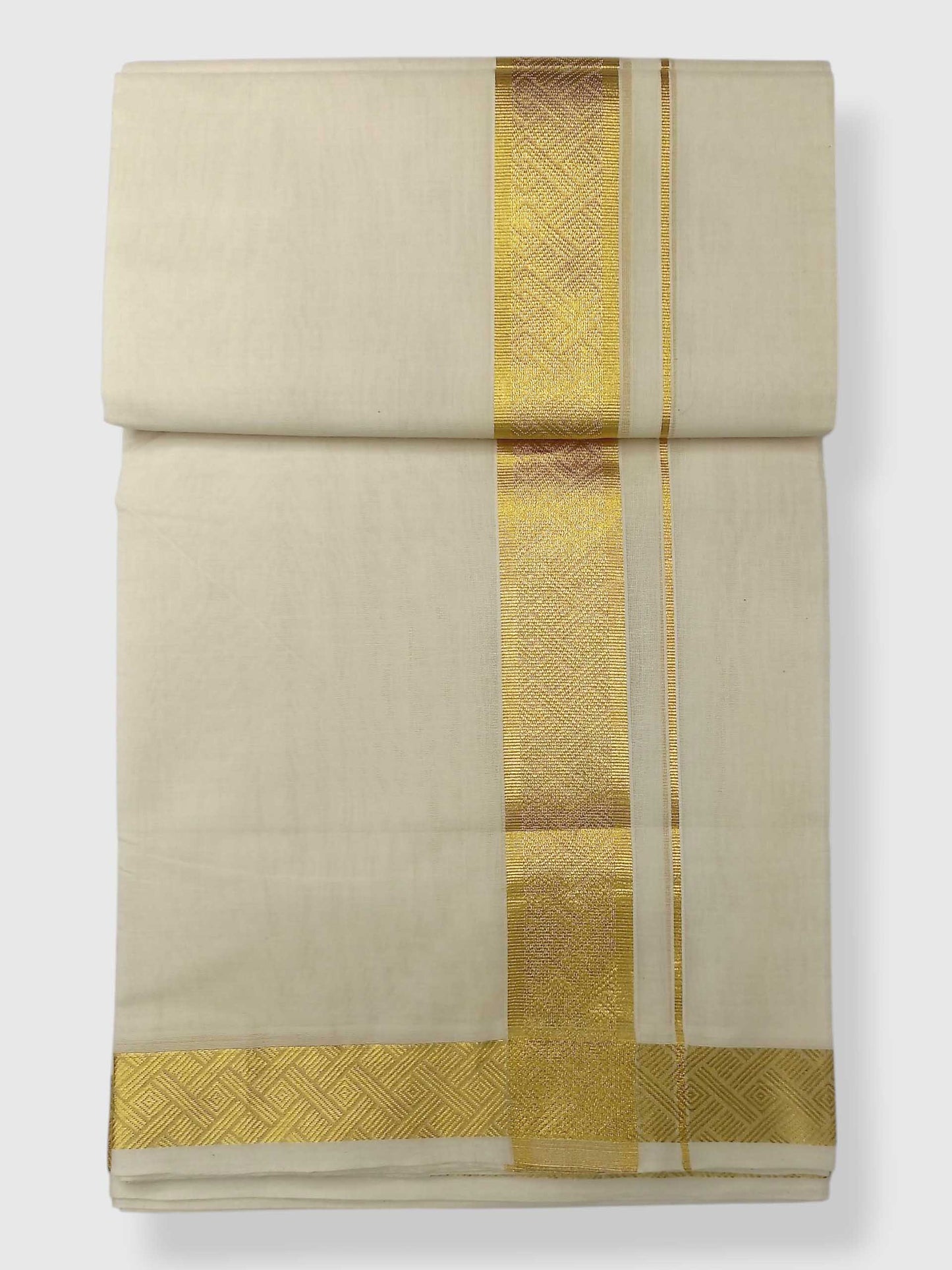 Premium Wedding Handloom Balaramapuram Unaakupaavu Kasavu Mundu for Men