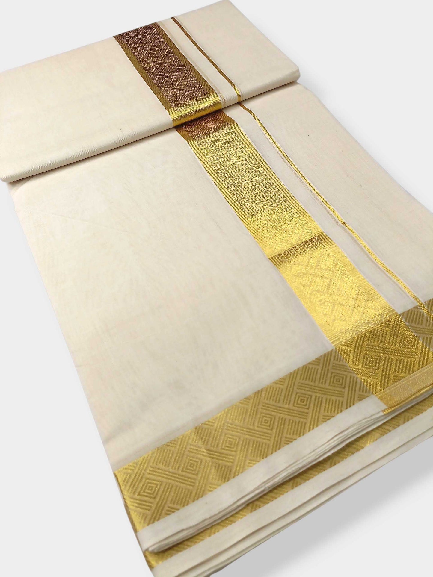Premium Wedding Handloom Balaramapuram Unaakupaavu Kasavu Mundu for Men
