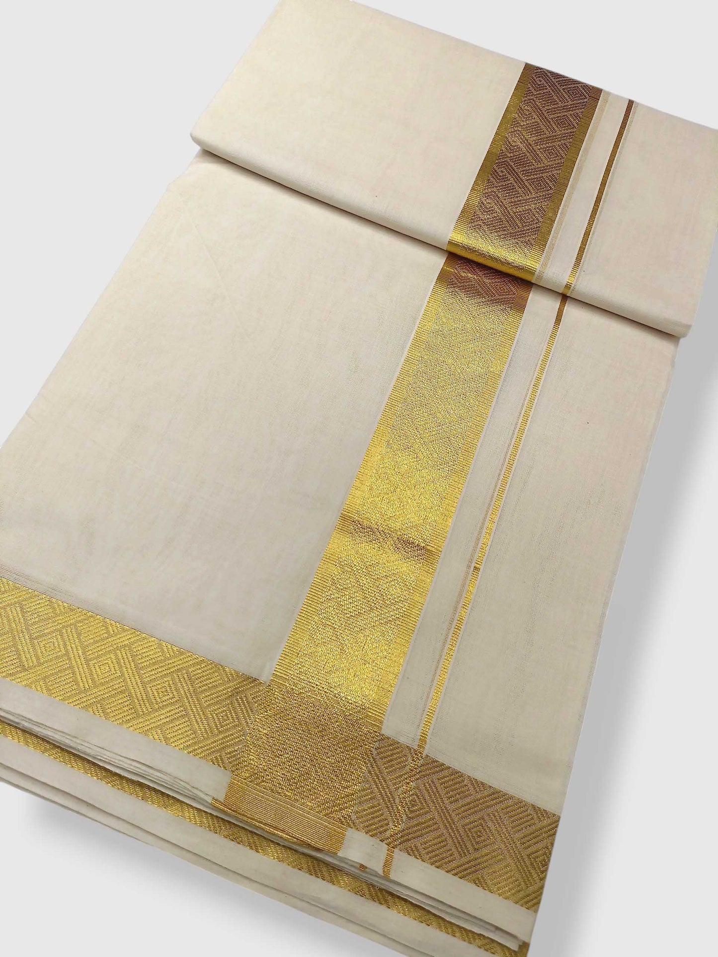 Premium Wedding Handloom Balaramapuram Unaakupaavu Kasavu Mundu for Men