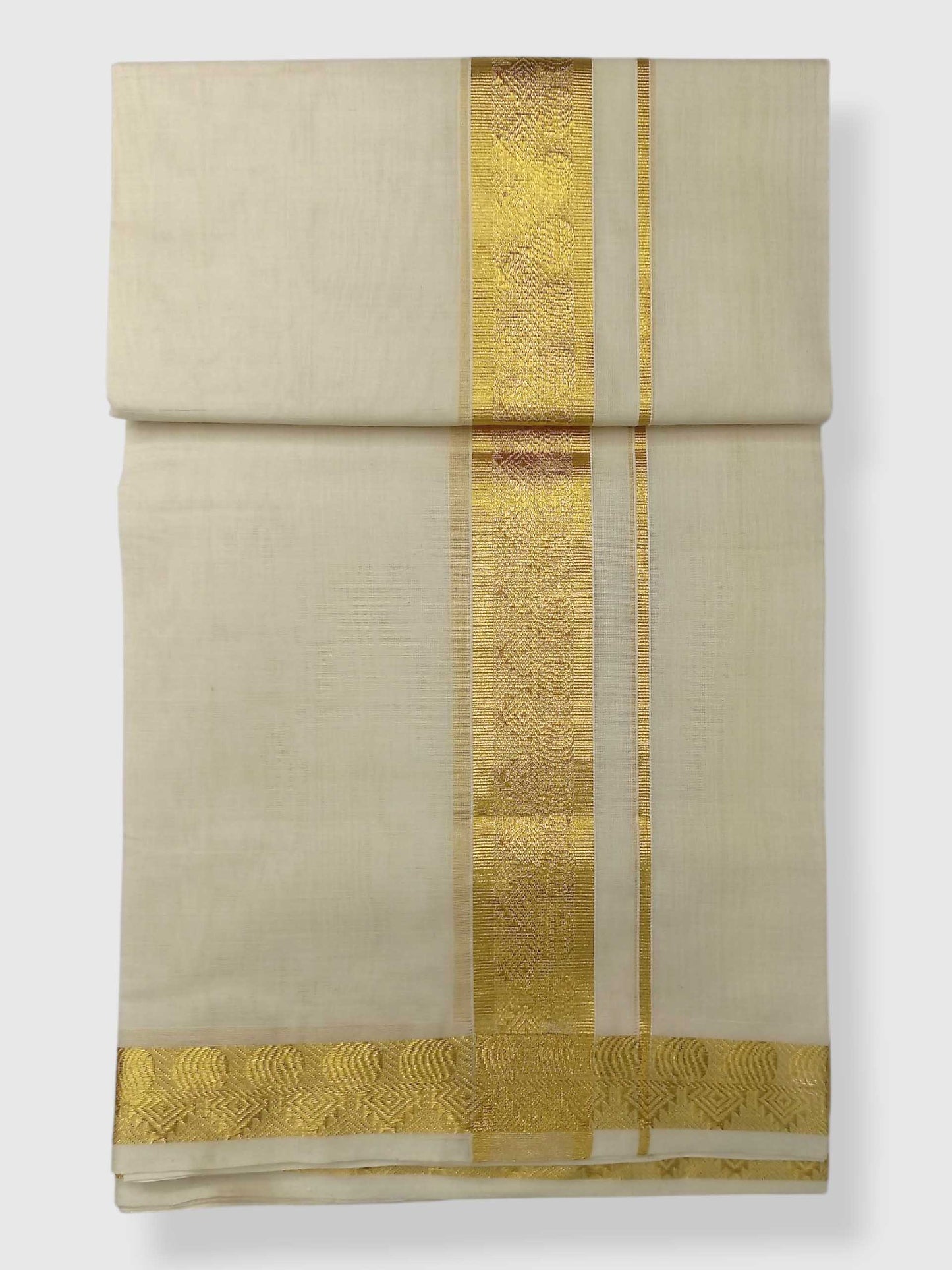 Premium Wedding Handloom Balaramapuram Unaakupaavu Kasavu Mundu for Men