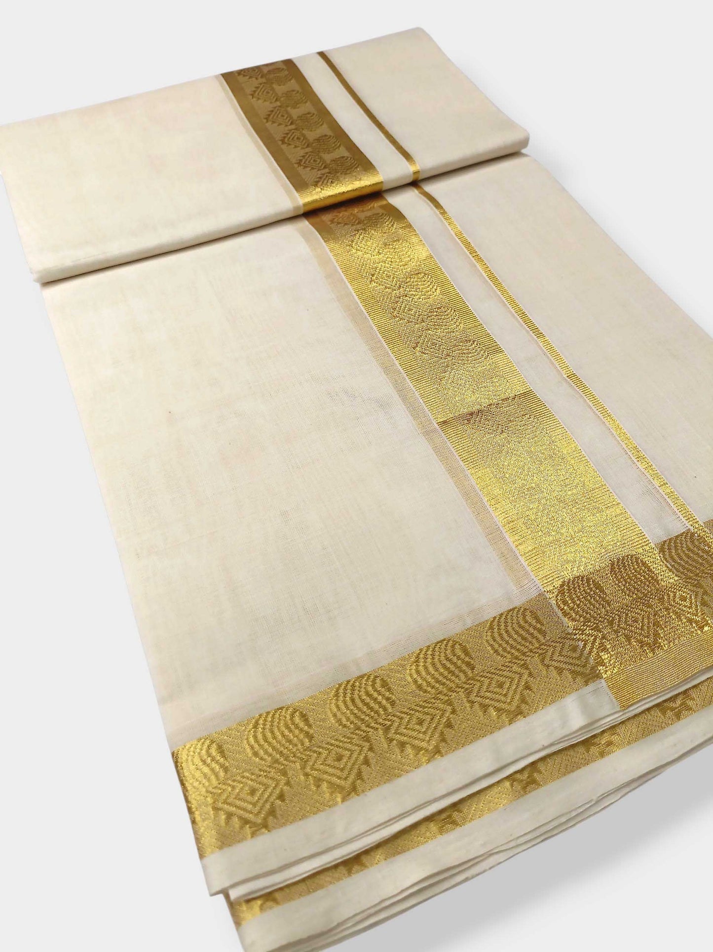 Premium Wedding Handloom Balaramapuram Unaakupaavu Kasavu Mundu for Men