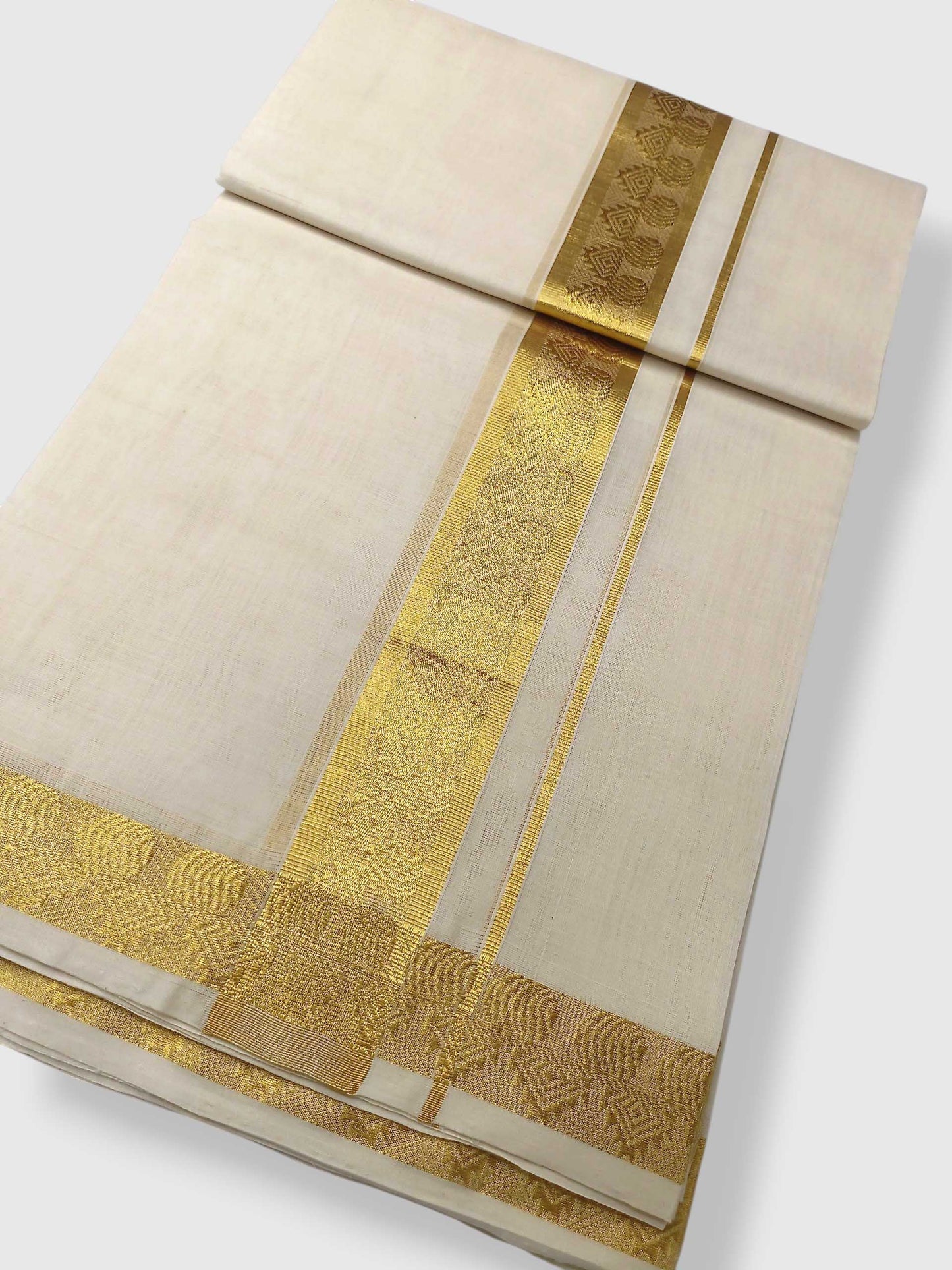 Premium Wedding Handloom Balaramapuram Unaakupaavu Kasavu Mundu for Men