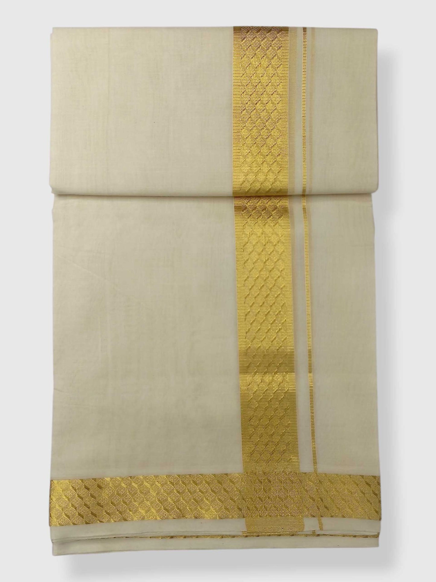 Premium Wedding Handloom Balaramapuram Unaakupaavu Kasavu Mundu for Men