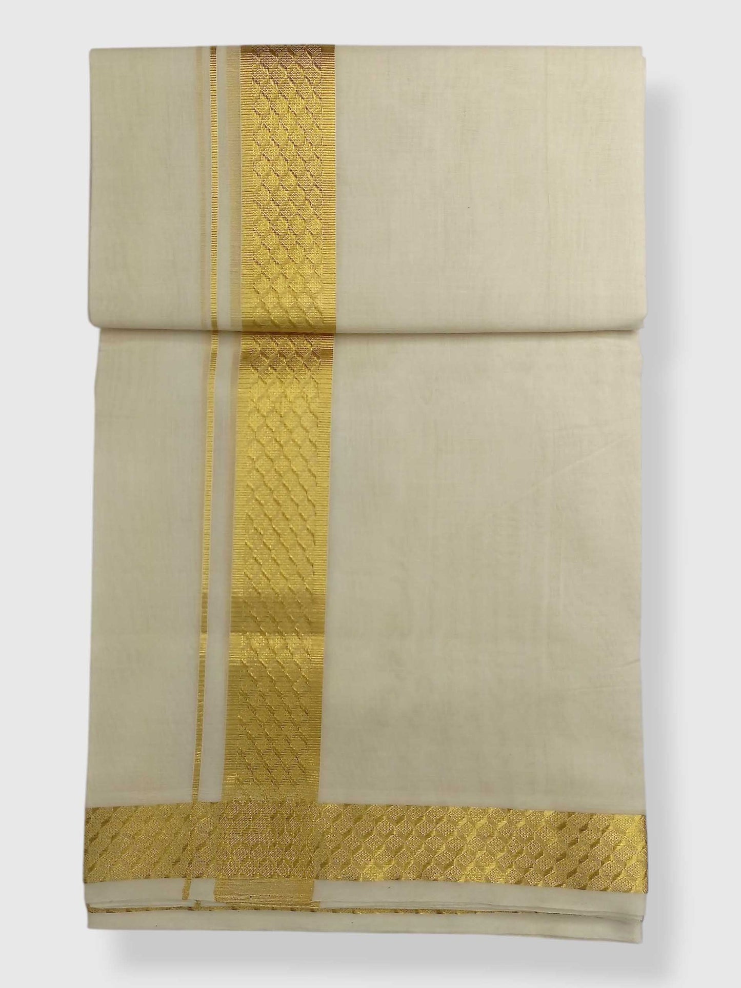 Premium Wedding Handloom Balaramapuram Unaakupaavu Kasavu Mundu for Men