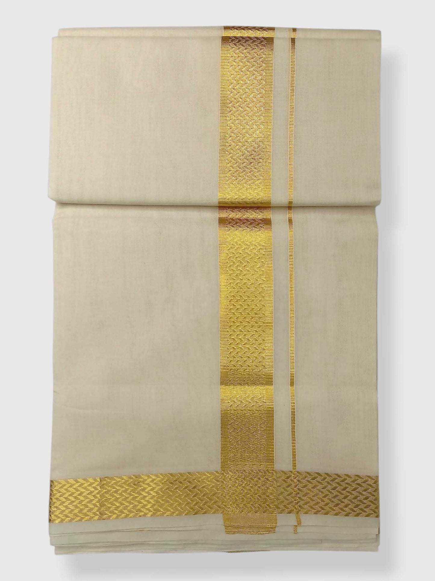 Premium Wedding Handloom Balaramapuram Unaakupaavu Kasavu Mundu for Men