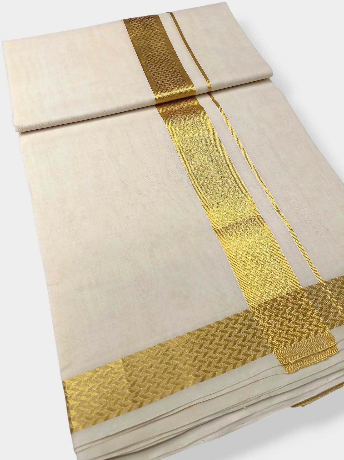 Premium Wedding Handloom Balaramapuram Unaakupaavu Kasavu Mundu for Men