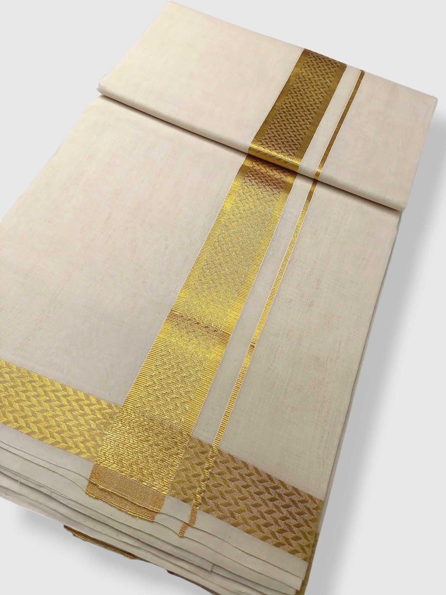 Premium Wedding Handloom Balaramapuram Unaakupaavu Kasavu Mundu for Men