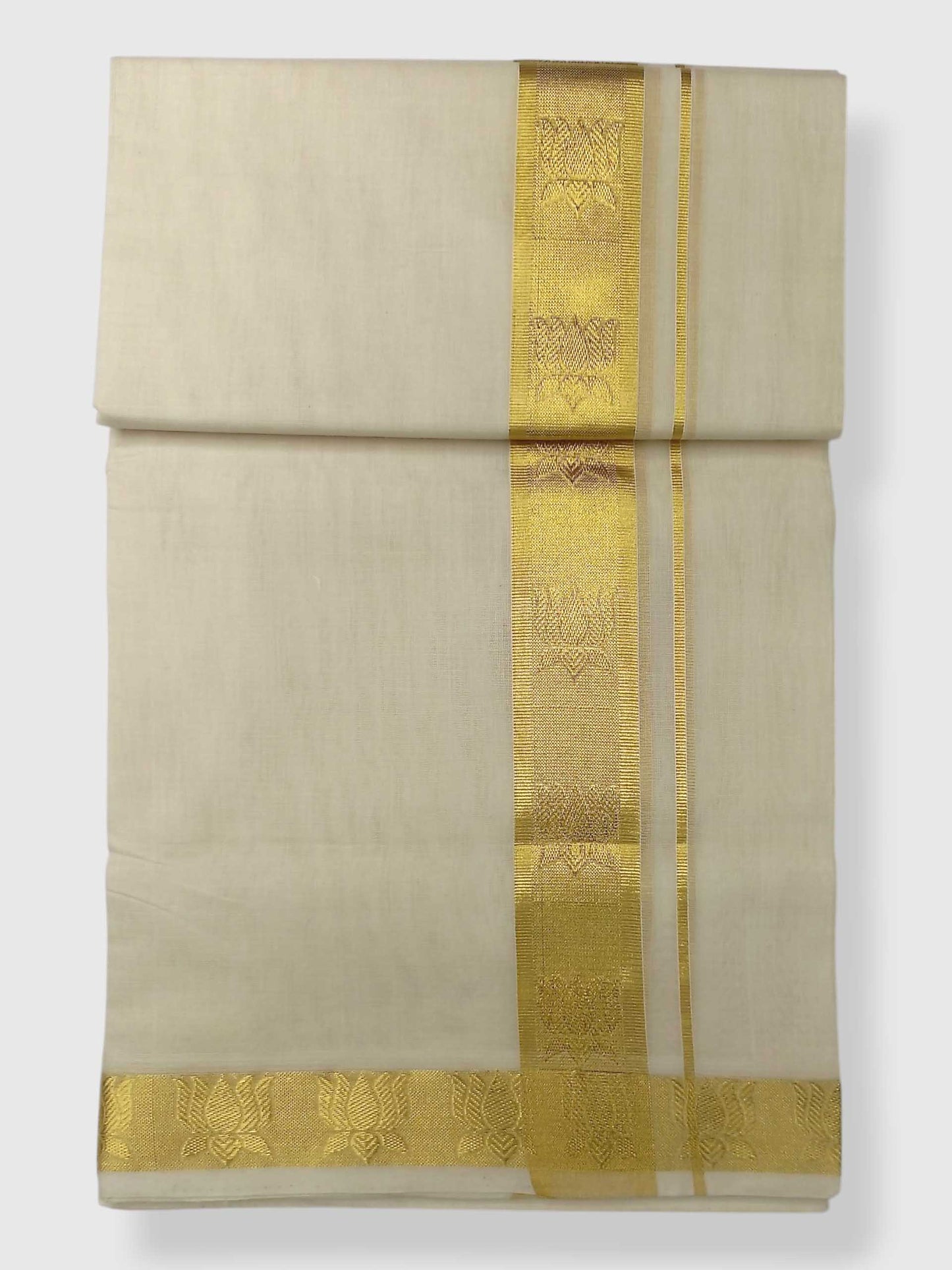 Premium Wedding Handloom Balaramapuram Unaakupaavu Kasavu Mundu for Men
