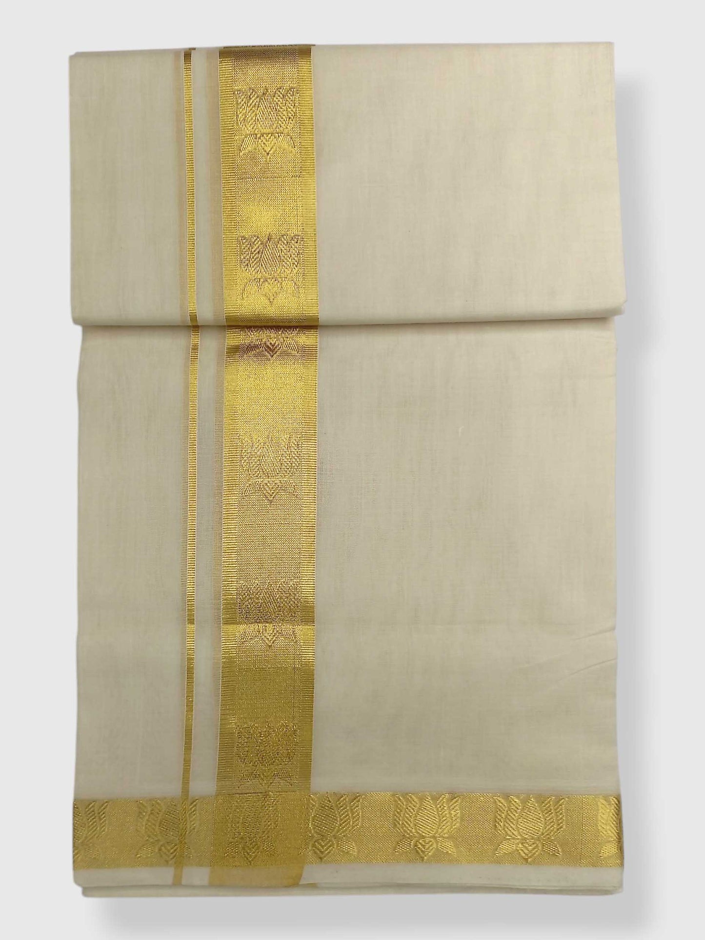 Premium Wedding Handloom Balaramapuram Unaakupaavu Kasavu Mundu for Men
