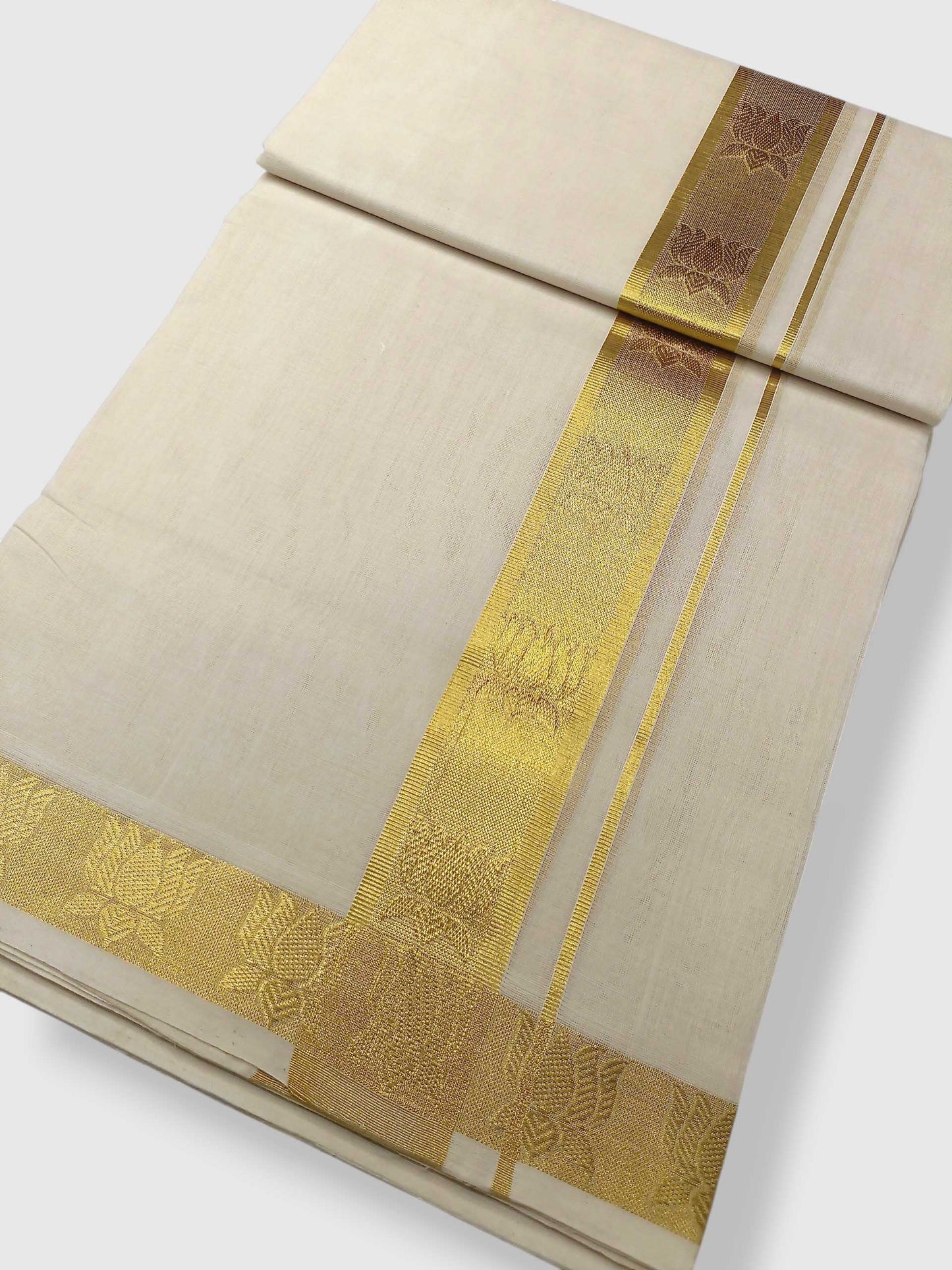 Premium Wedding Handloom Balaramapuram Unaakupaavu Kasavu Mundu for Men