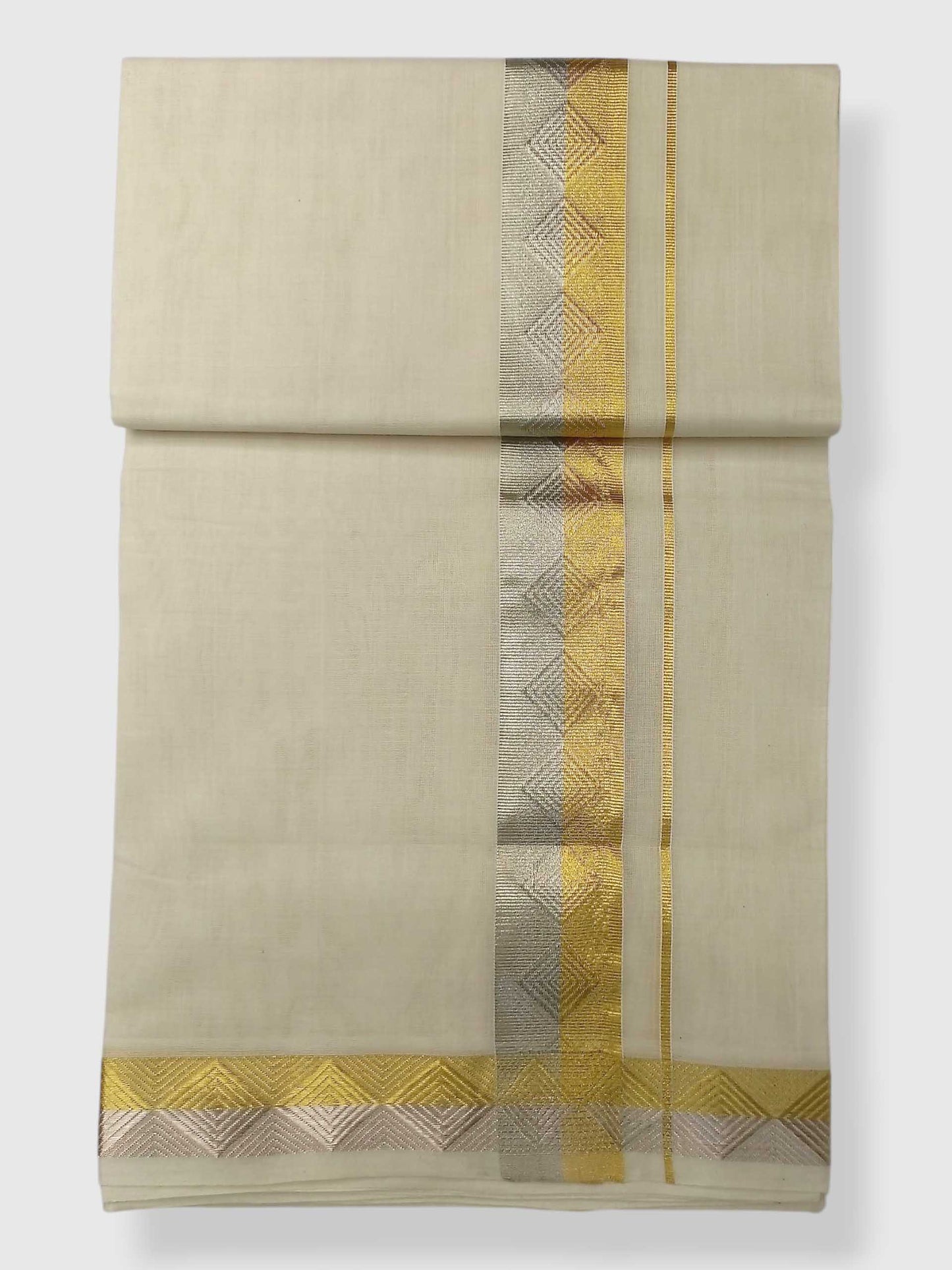 Premium Wedding Handloom Balaramapuram Unaakupaavu Kasavu Mundu for Men