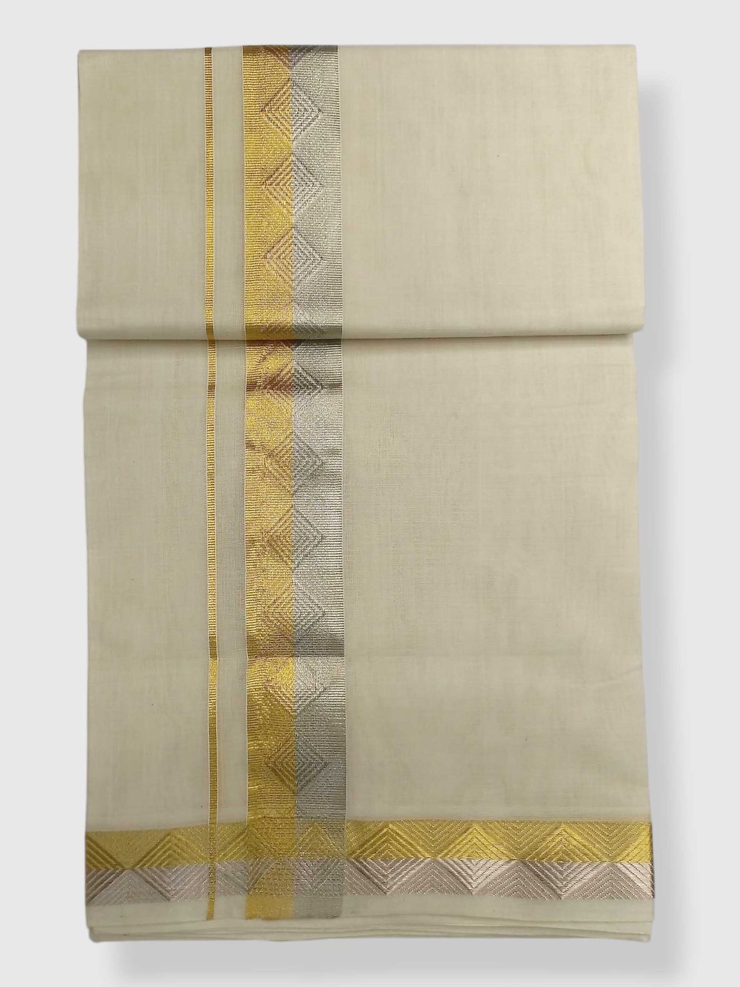 Premium Wedding Handloom Balaramapuram Unaakupaavu Kasavu Mundu for Men