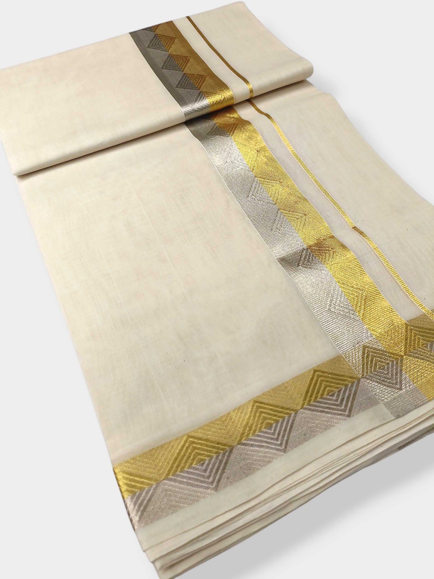 Premium Wedding Handloom Balaramapuram Unaakupaavu Kasavu Mundu for Men