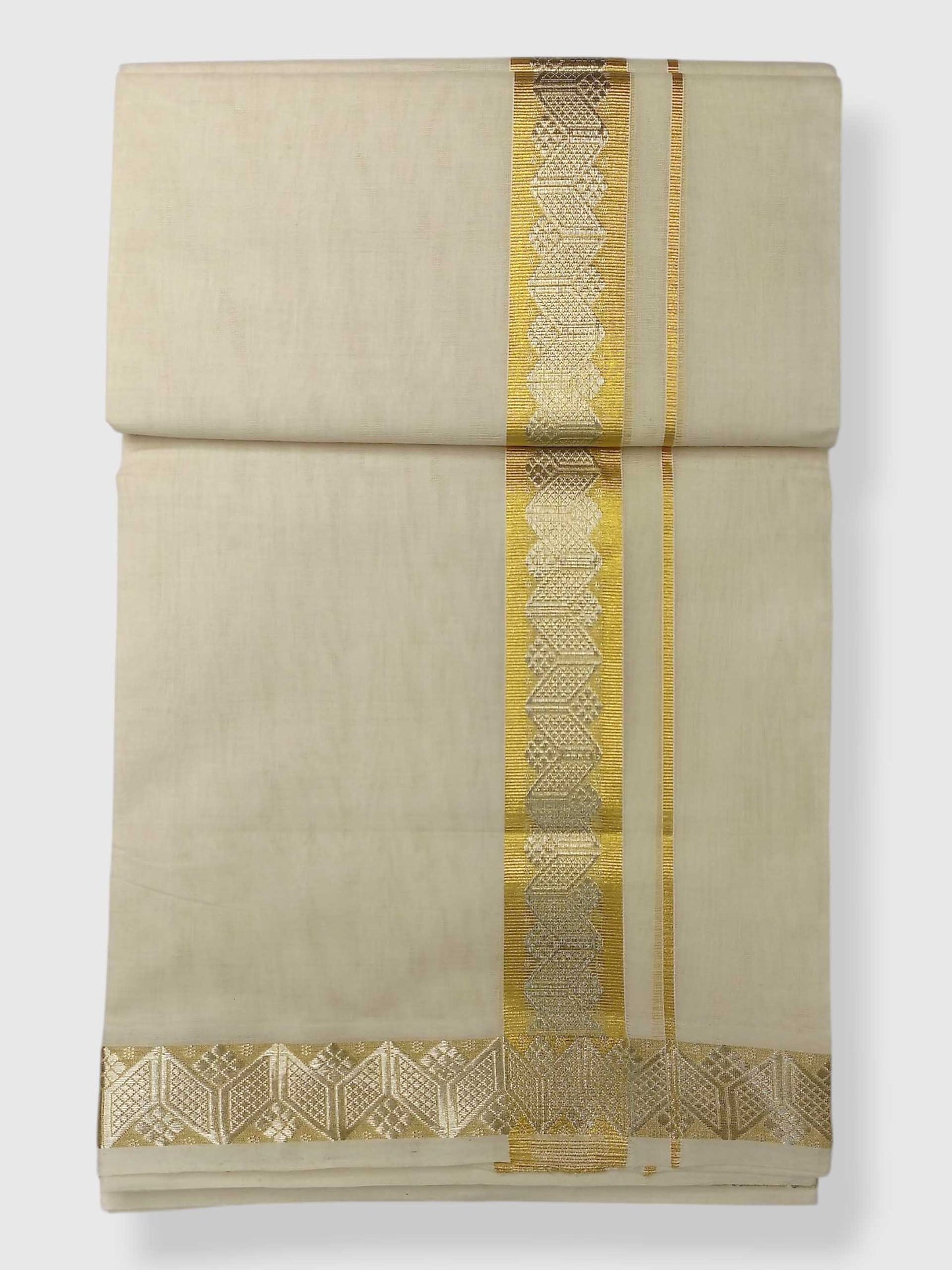 Premium Wedding Handloom Balaramapuram Unaakupaavu Kasavu Mundu for Men