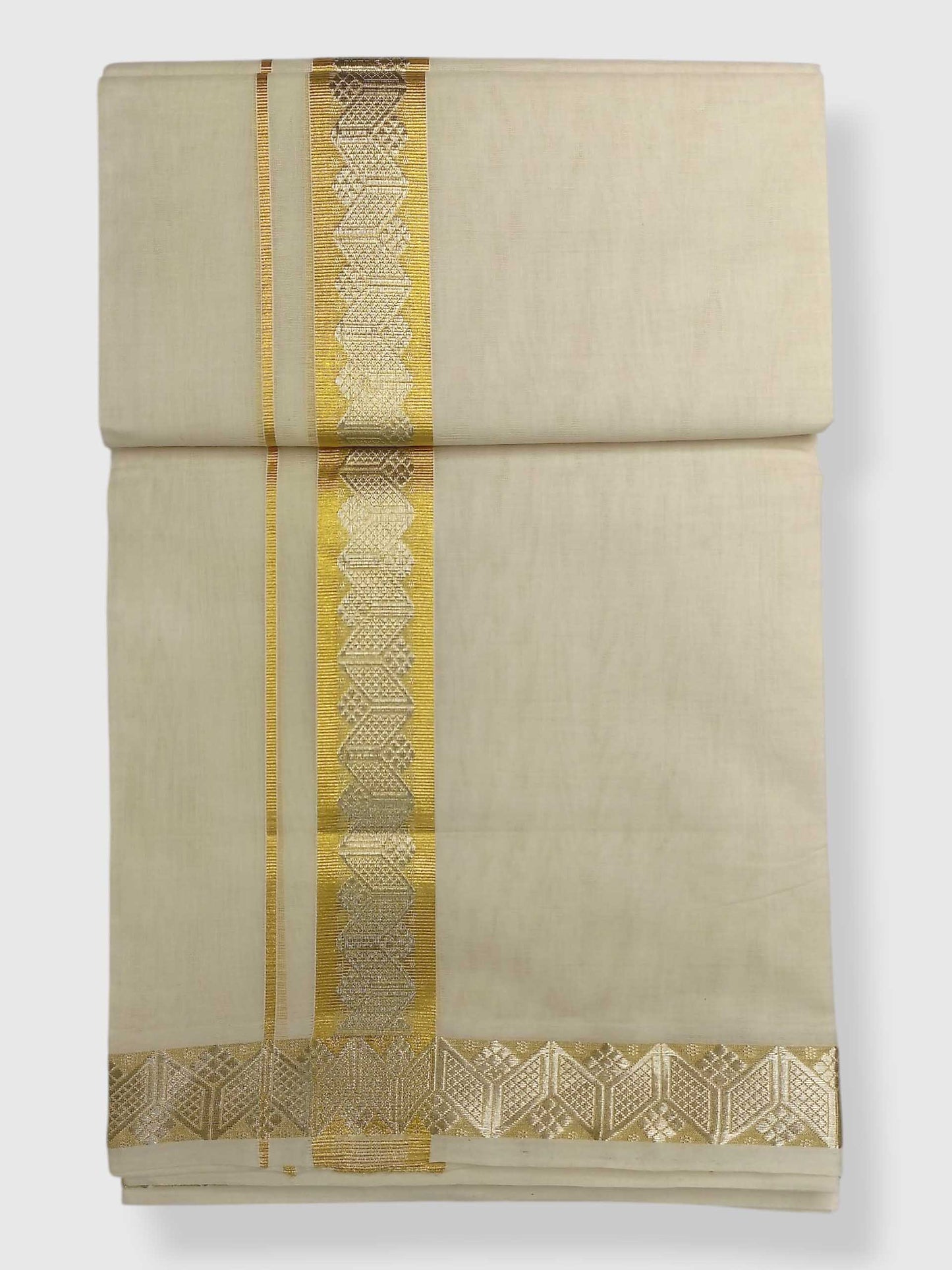 Premium Wedding Handloom Balaramapuram Unaakupaavu Kasavu Mundu for Men