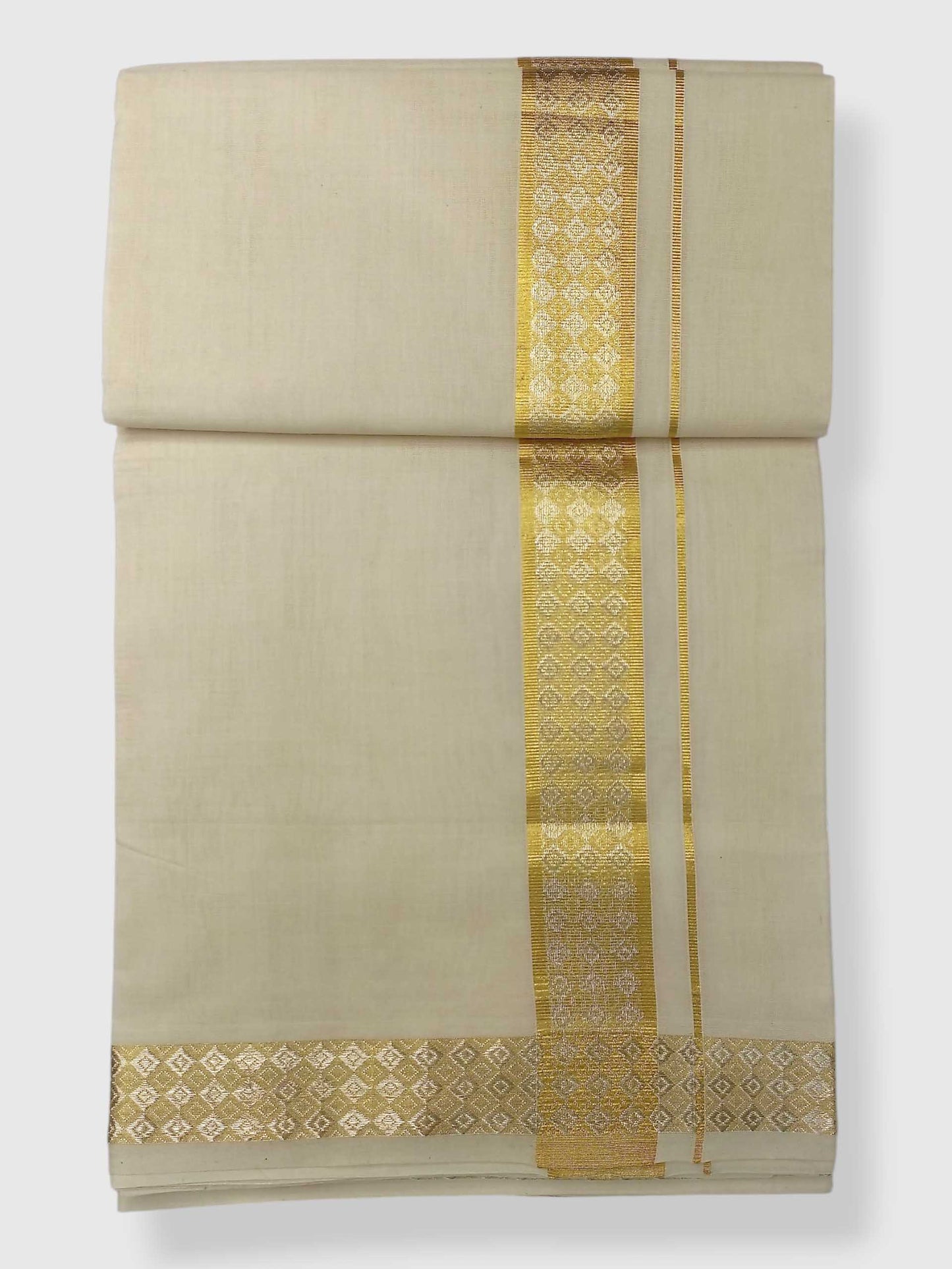 Premium Wedding Handloom Balaramapuram Unaakupaavu Kasavu Mundu for Men
