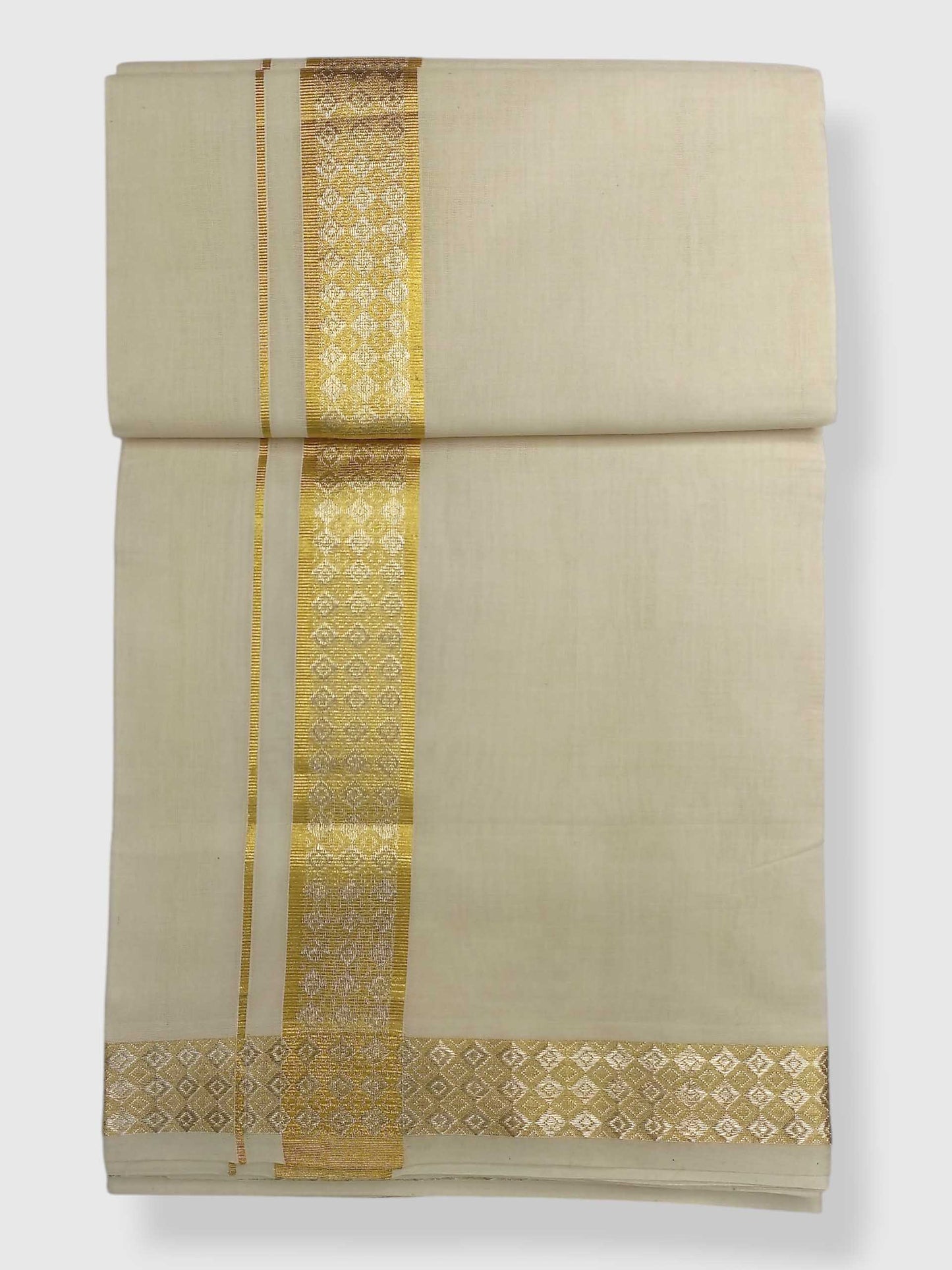 Premium Wedding Handloom Balaramapuram Unaakupaavu Kasavu Mundu for Men