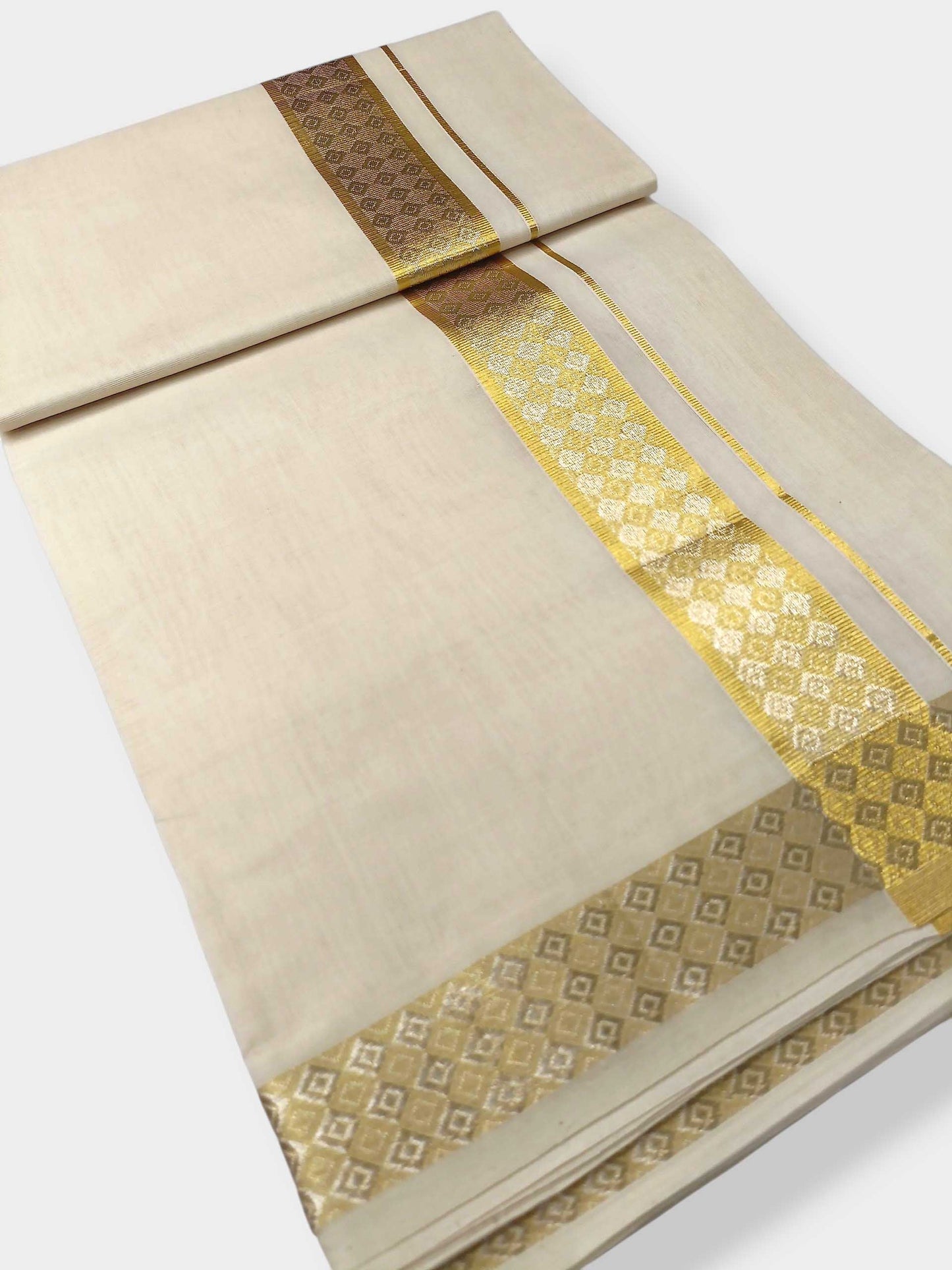 Premium Wedding Handloom Balaramapuram Unaakupaavu Kasavu Mundu for Men