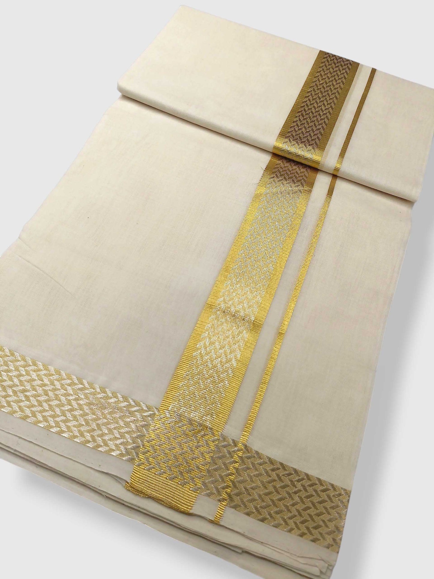 Premium Wedding Handloom Balaramapuram Unaakupaavu Kasavu Mundu for Men