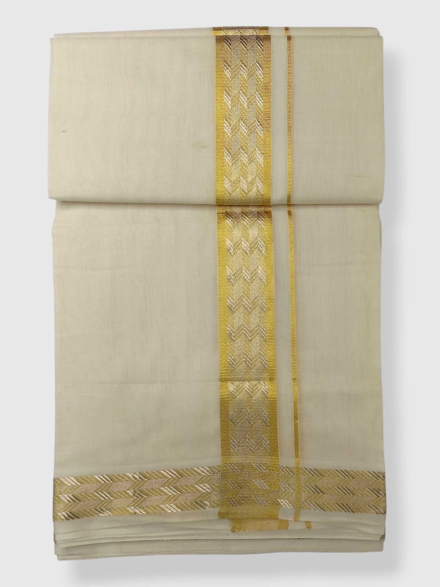 Premium Wedding Handloom Balaramapuram Unaakupaavu Kasavu Mundu for Men