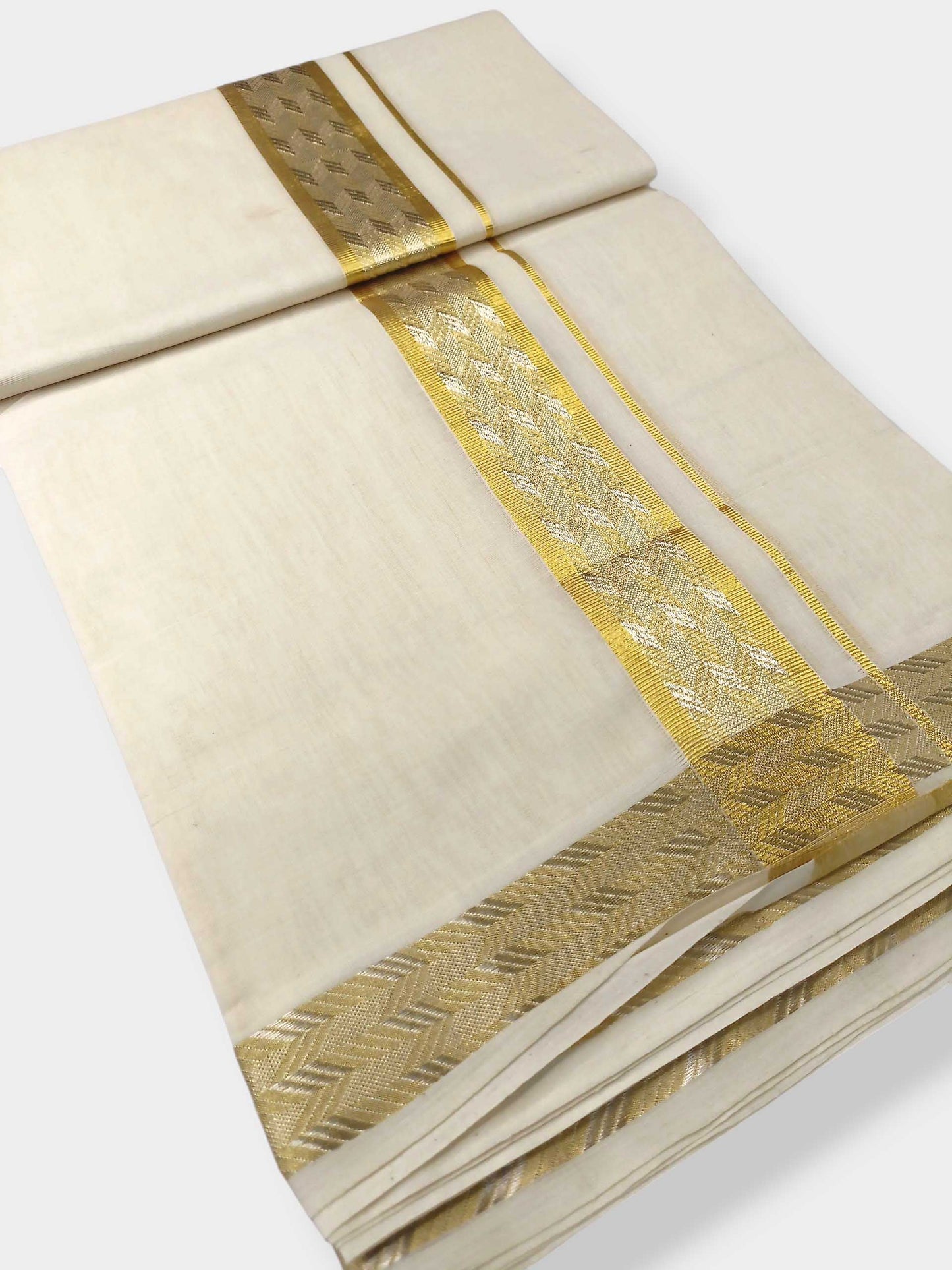 Premium Wedding Handloom Balaramapuram Unaakupaavu Kasavu Mundu for Men