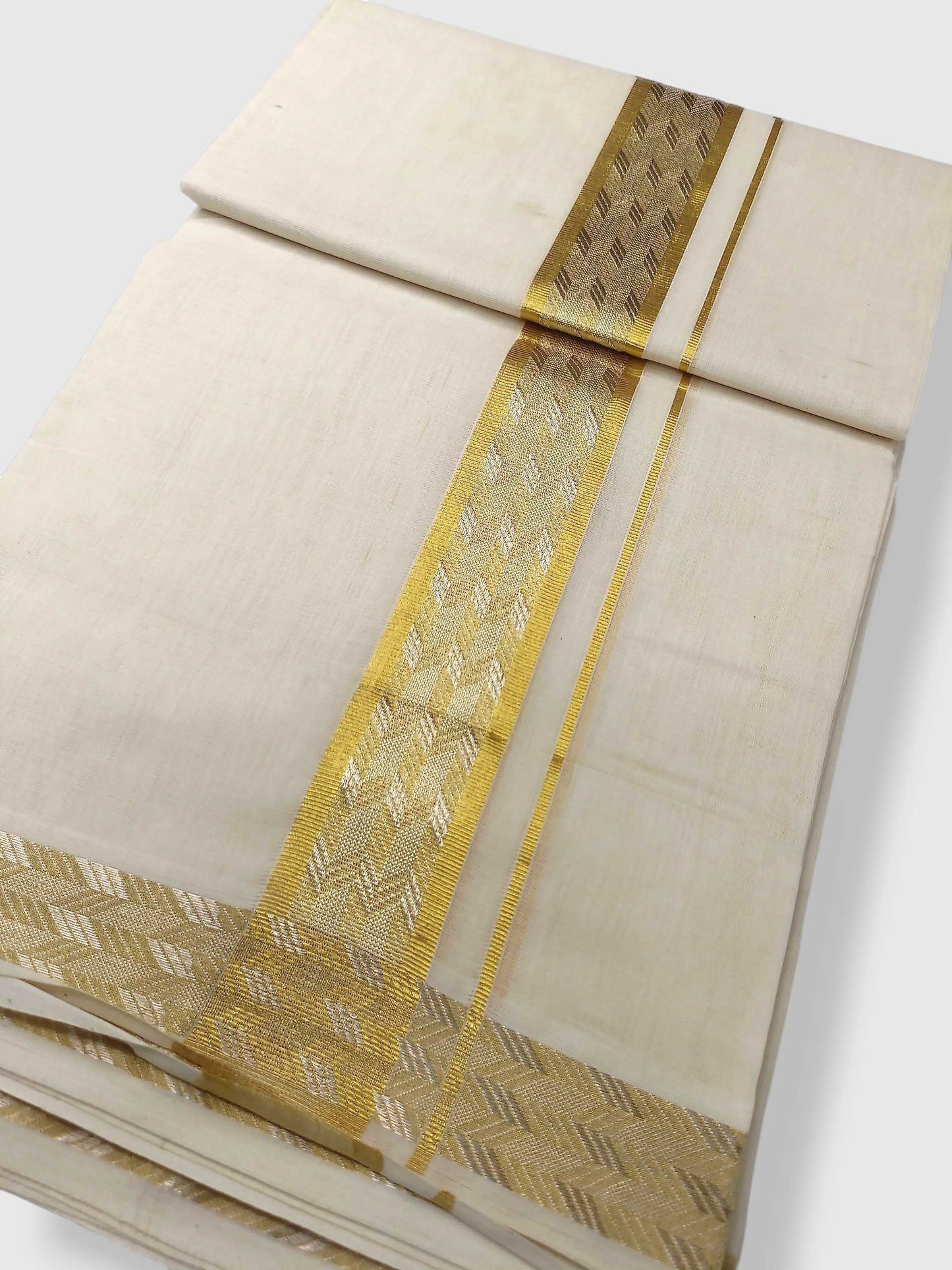 Premium Wedding Handloom Balaramapuram Unaakupaavu Kasavu Mundu for Men