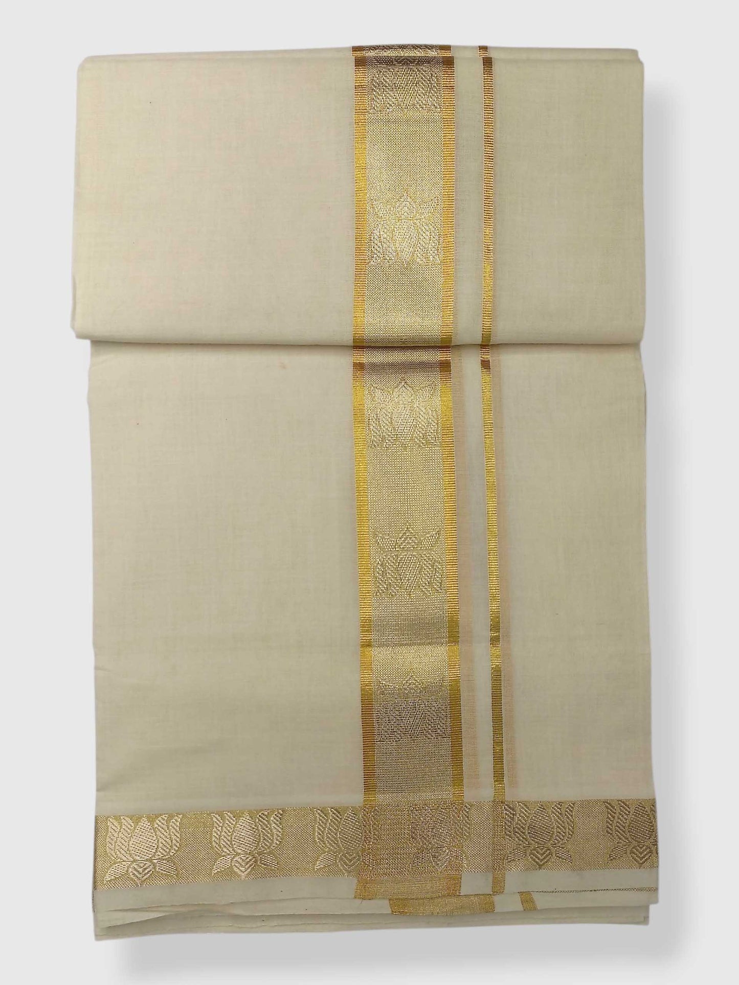 Premium Wedding Handloom Balaramapuram Unaakupaavu Kasavu Mundu for Men