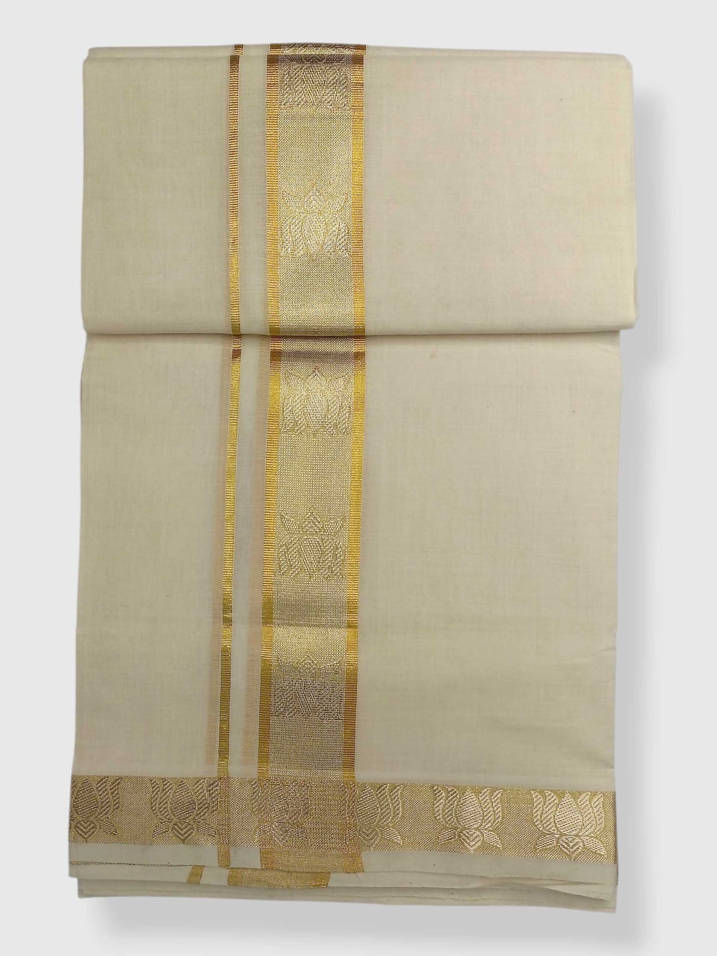 Premium Wedding Handloom Balaramapuram Unaakupaavu Kasavu Mundu for Men