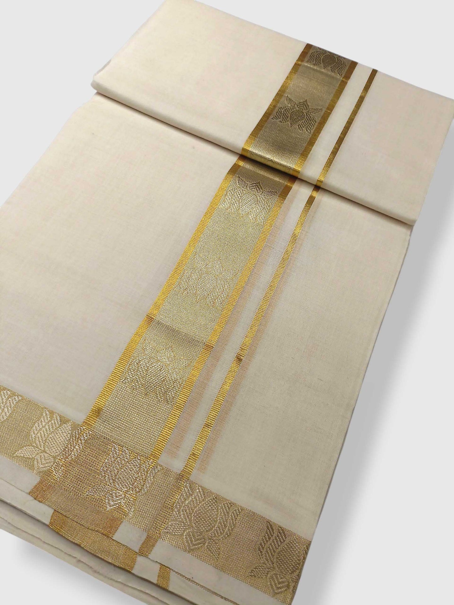 Premium Wedding Handloom Balaramapuram Unaakupaavu Kasavu Mundu for Men