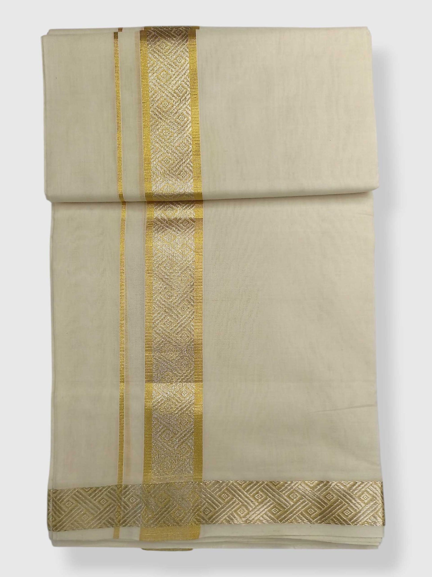 Premium Wedding Handloom Balaramapuram Unaakupaavu Kasavu Mundu for Men