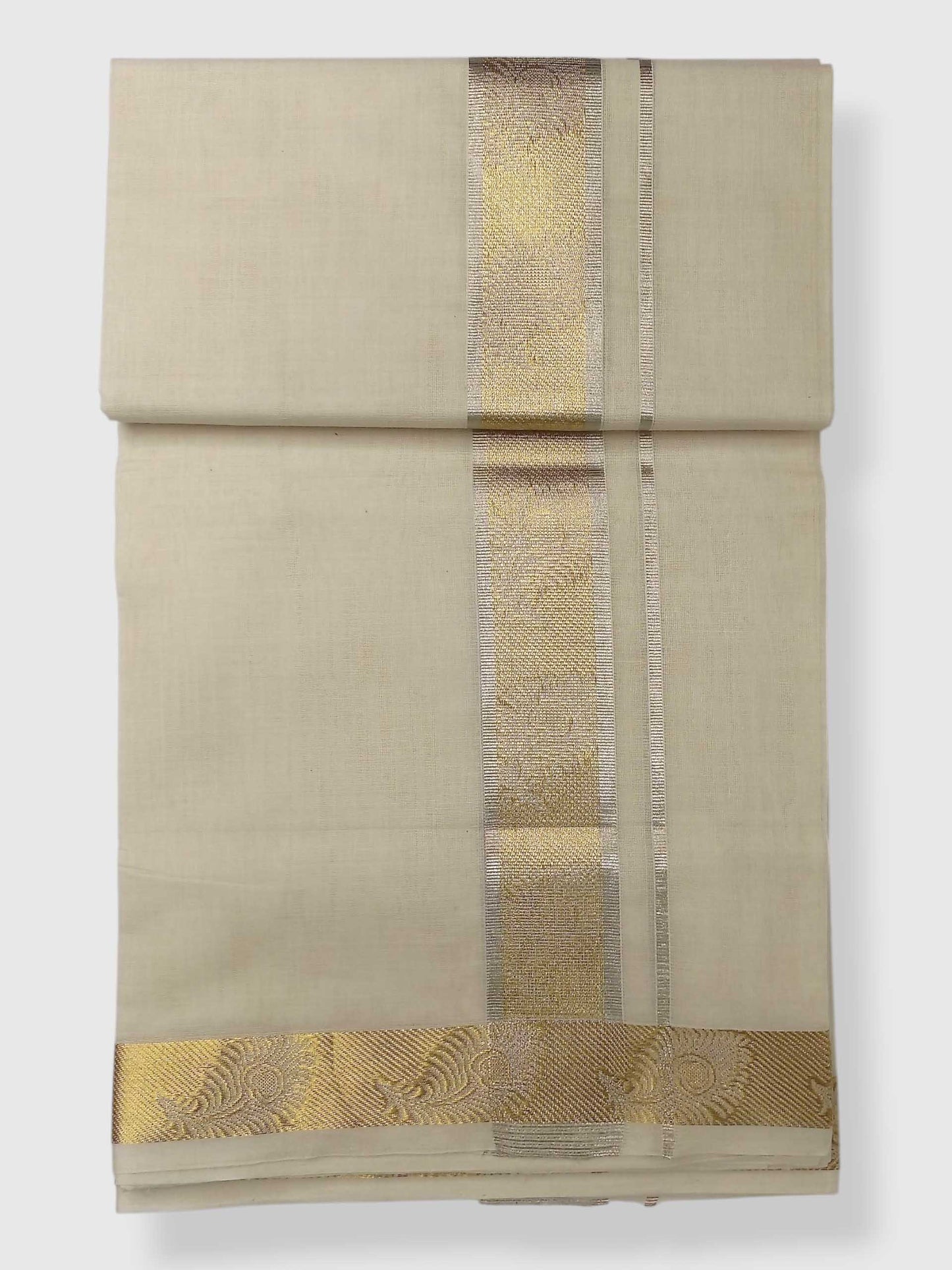 Premium Wedding Handloom Balaramapuram Unaakupaavu Kasavu Mundu for Men