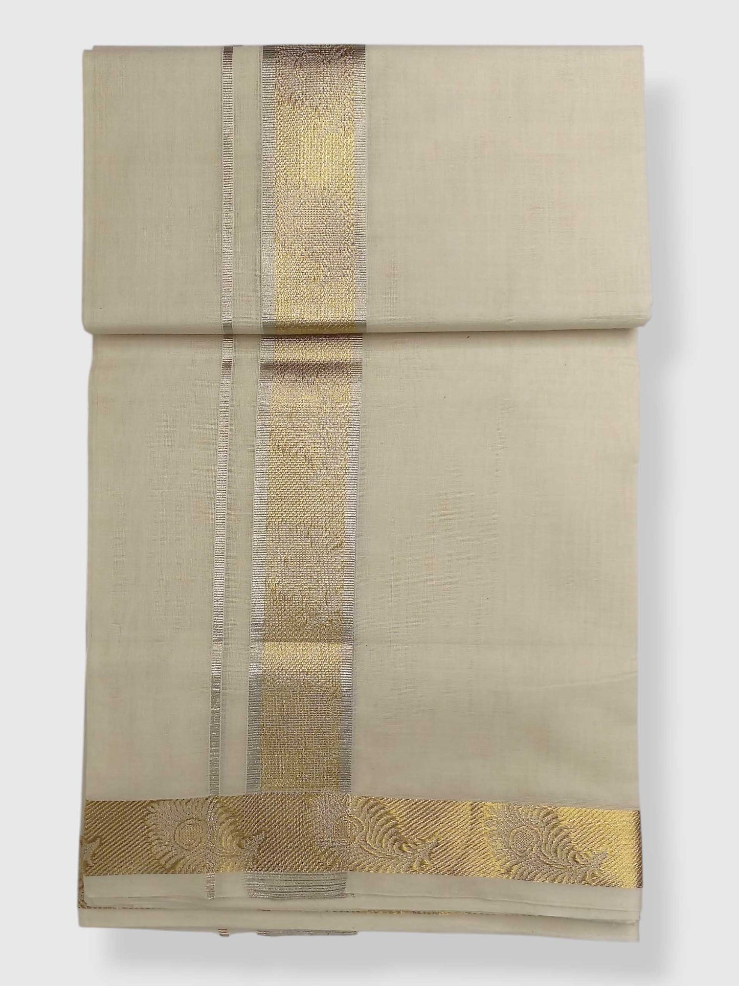 Premium Wedding Handloom Balaramapuram Unaakupaavu Kasavu Mundu for Men