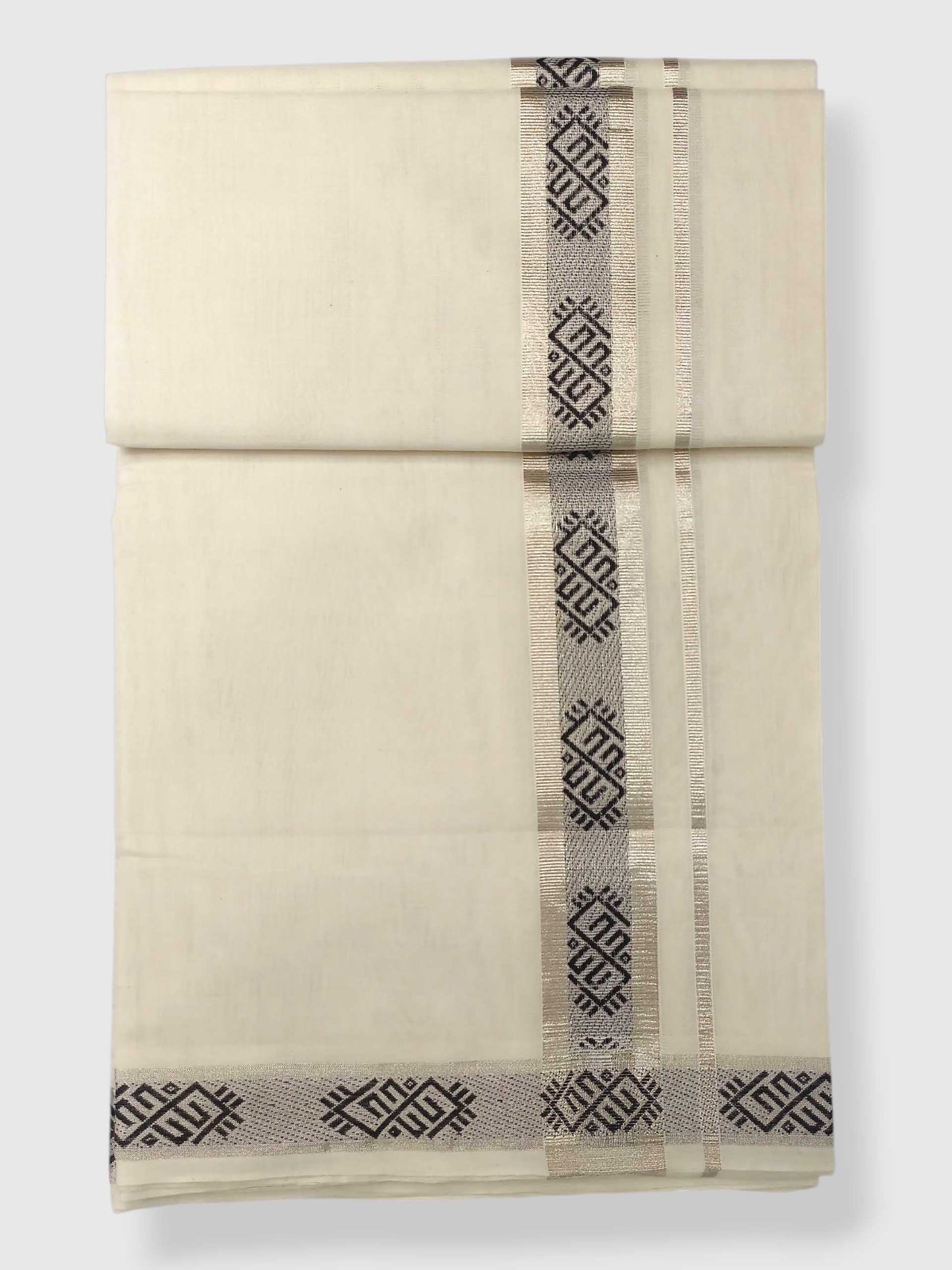 Premium Wedding Handloom Balaramapuram Unaakupaavu Kasavu Mundu for Men