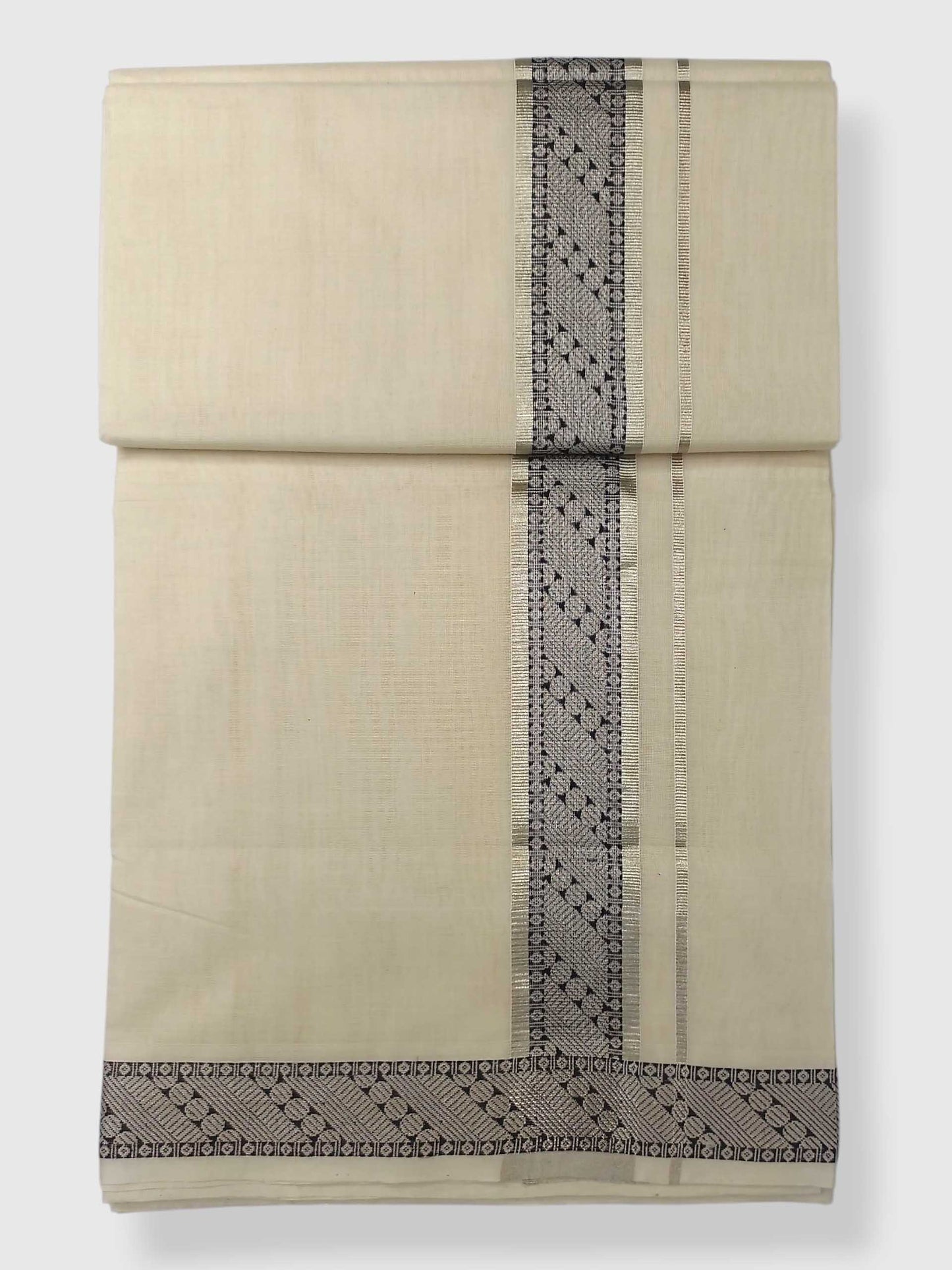 Premium Wedding Handloom Balaramapuram Unaakupaavu Kasavu Mundu for Men