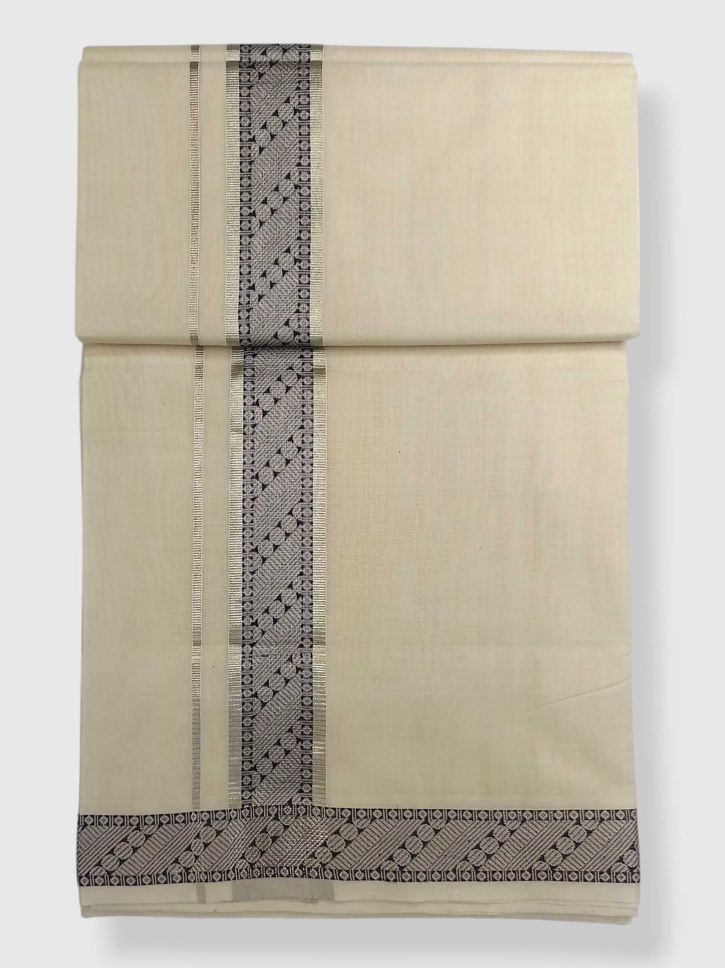 Premium Wedding Handloom Balaramapuram Unaakupaavu Kasavu Mundu for Men