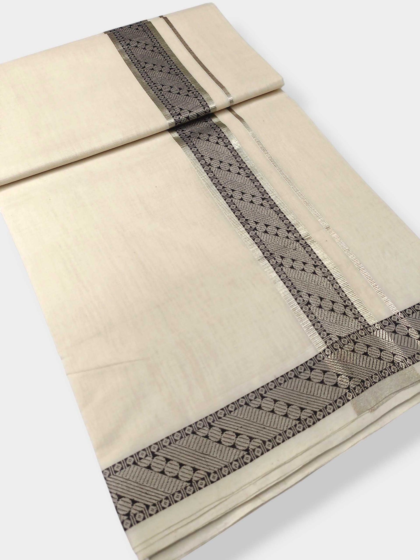 Premium Wedding Handloom Balaramapuram Unaakupaavu Kasavu Mundu for Men