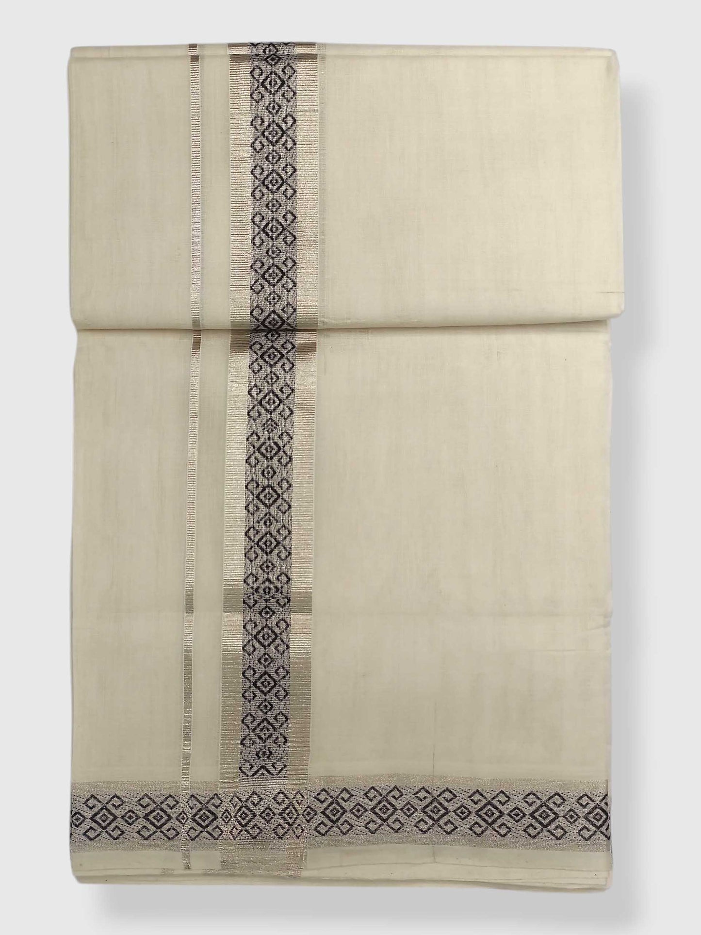 Premium Wedding Handloom Balaramapuram Unaakupaavu Kasavu Mundu for Men