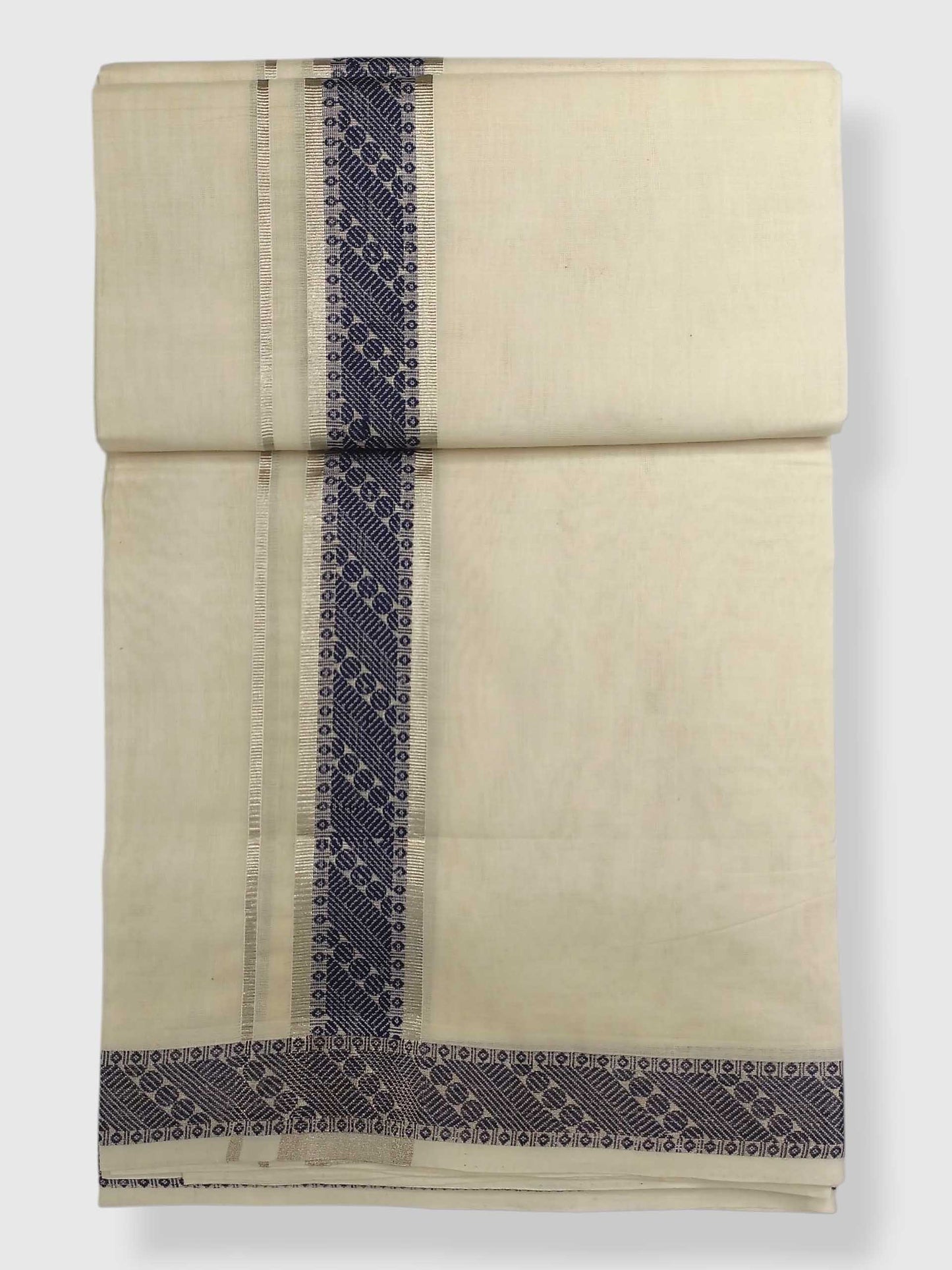 Premium Wedding Handloom Balaramapuram Unaakupaavu Kasavu Mundu for Men
