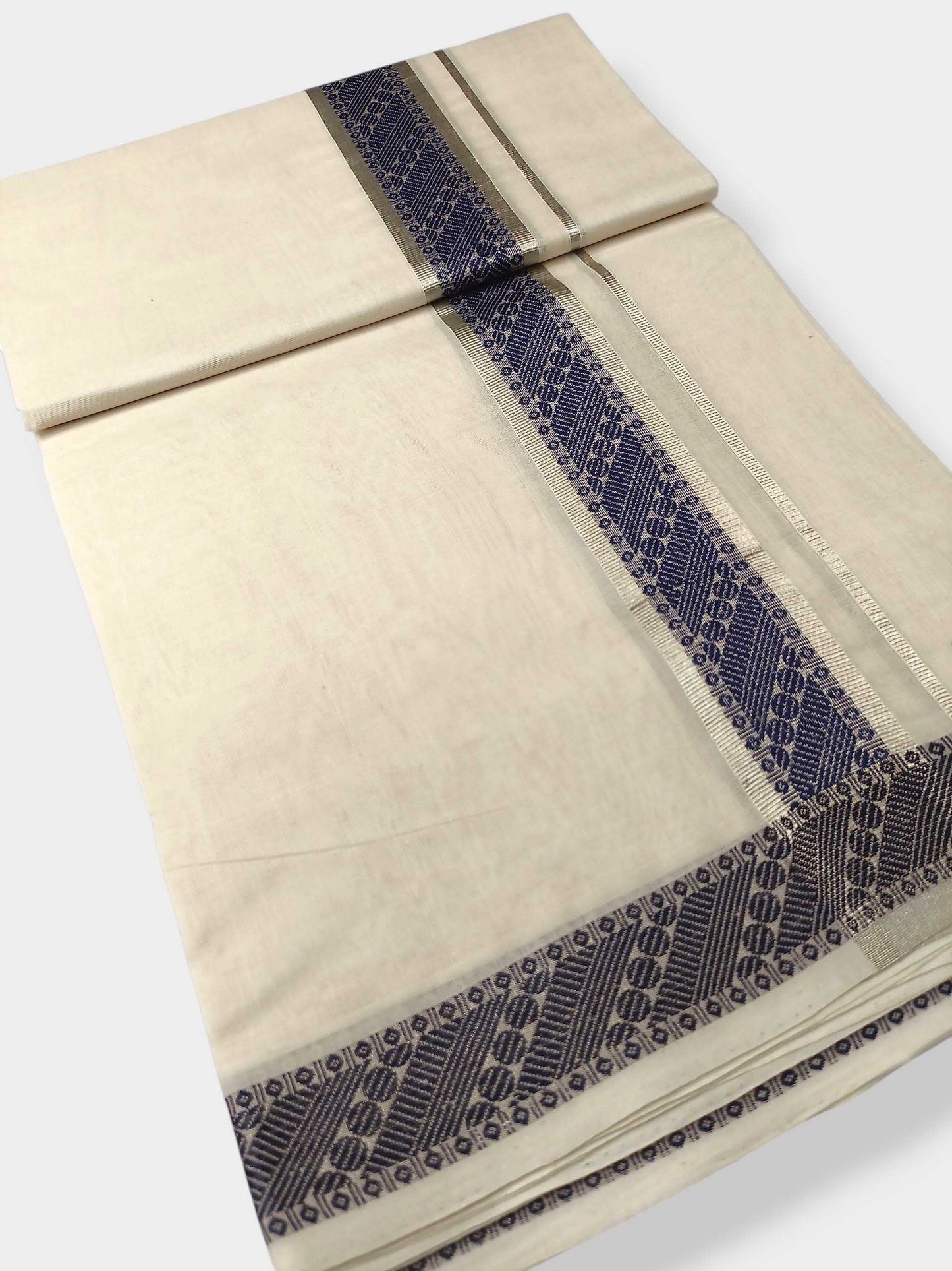Premium Wedding Handloom Balaramapuram Unaakupaavu Kasavu Mundu for Men