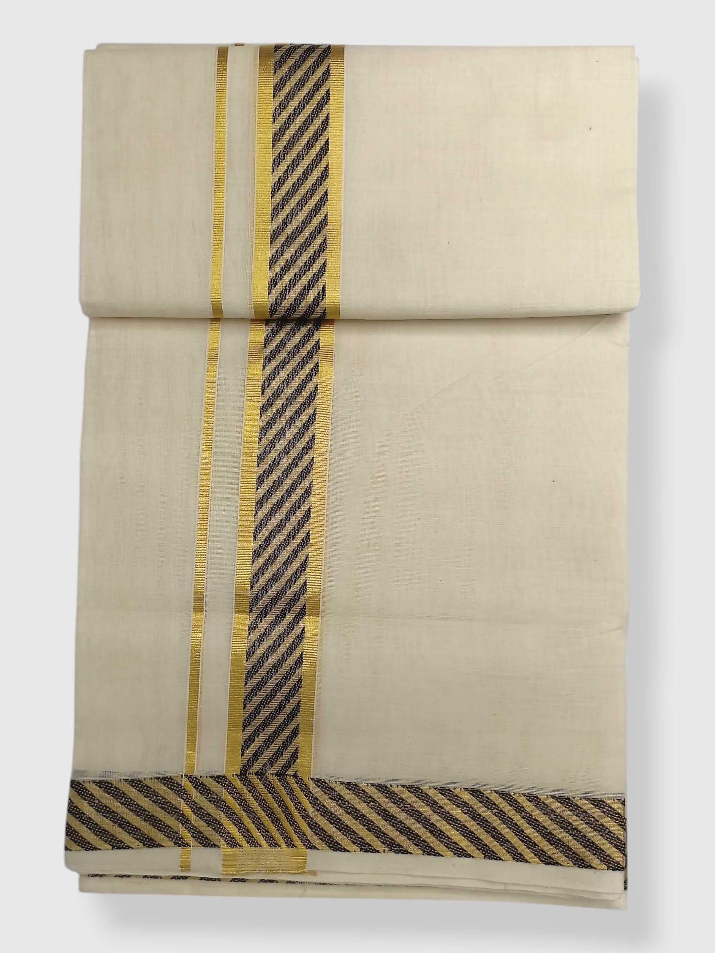 Premium Wedding Handloom Balaramapuram Unaakupaavu Kasavu Mundu for Men