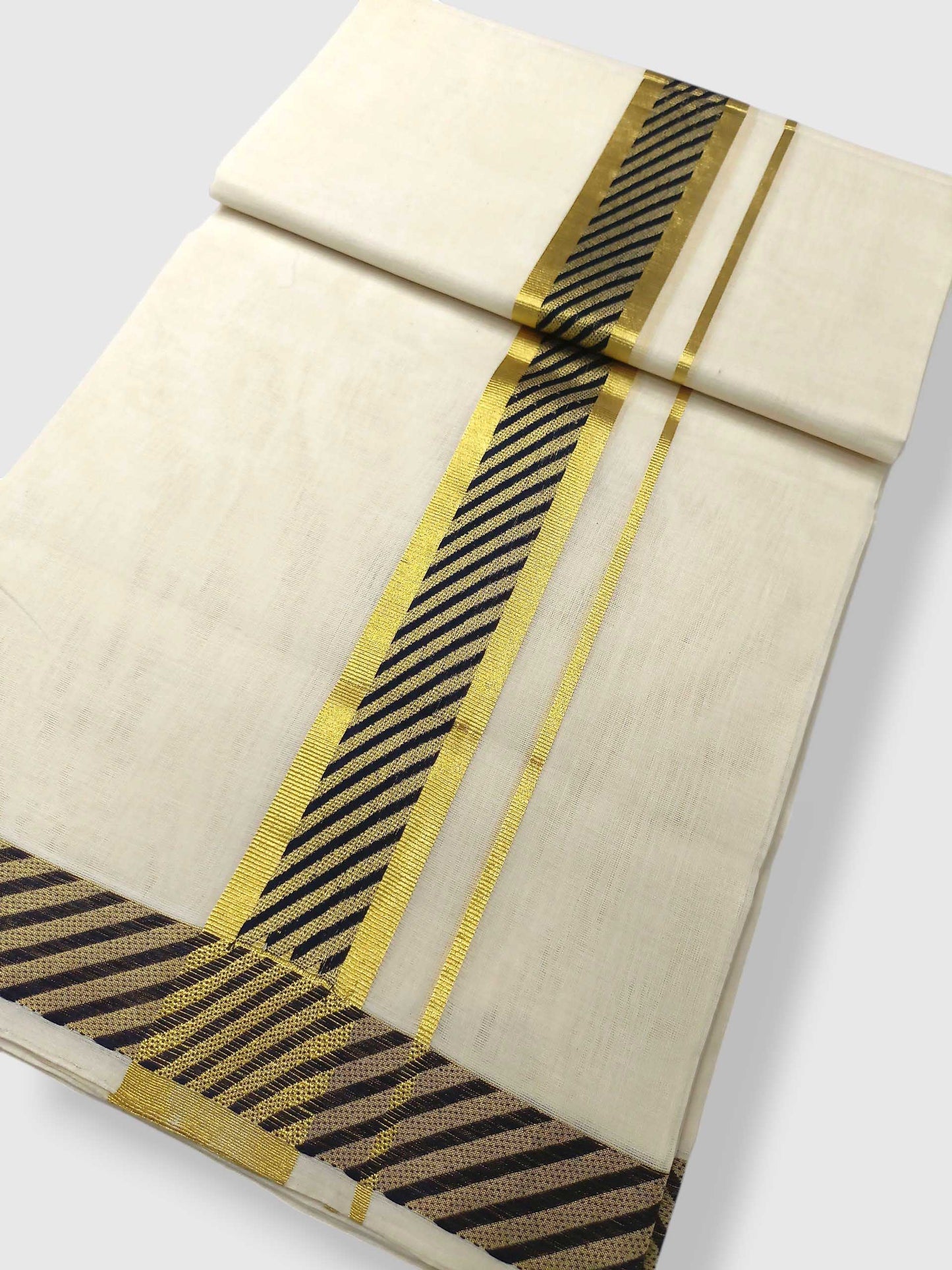 Premium Wedding Handloom Balaramapuram Unaakupaavu Kasavu Mundu for Men