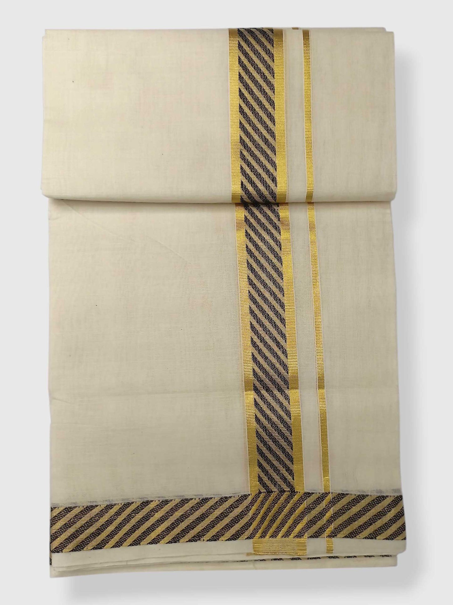 Premium Wedding Handloom Balaramapuram Unaakupaavu Kasavu Mundu for Men