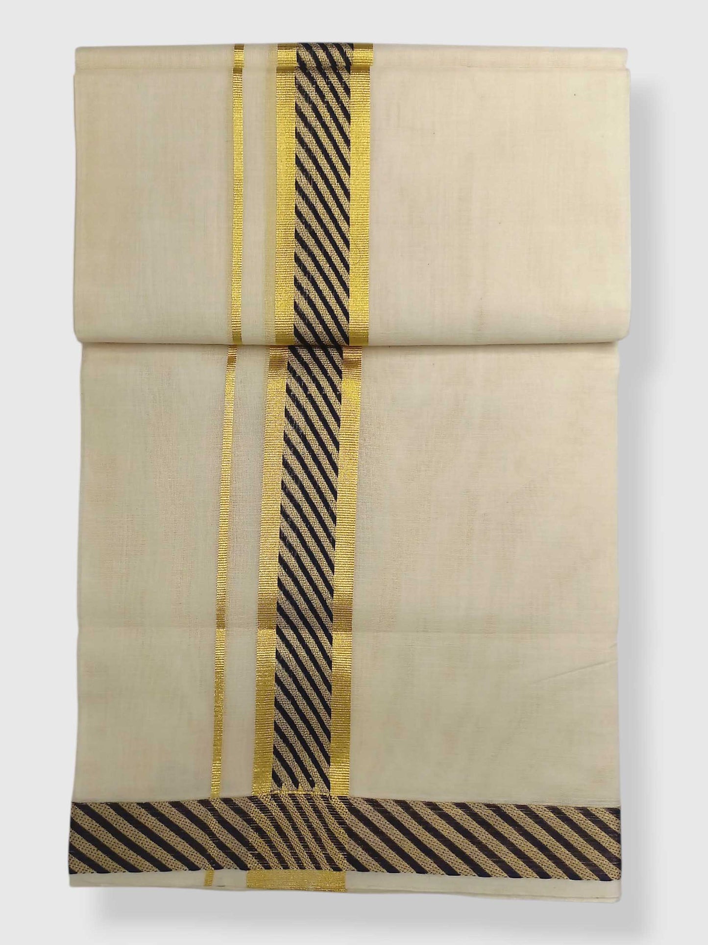 Premium Wedding Handloom Balaramapuram Unaakupaavu Kasavu Mundu for Men