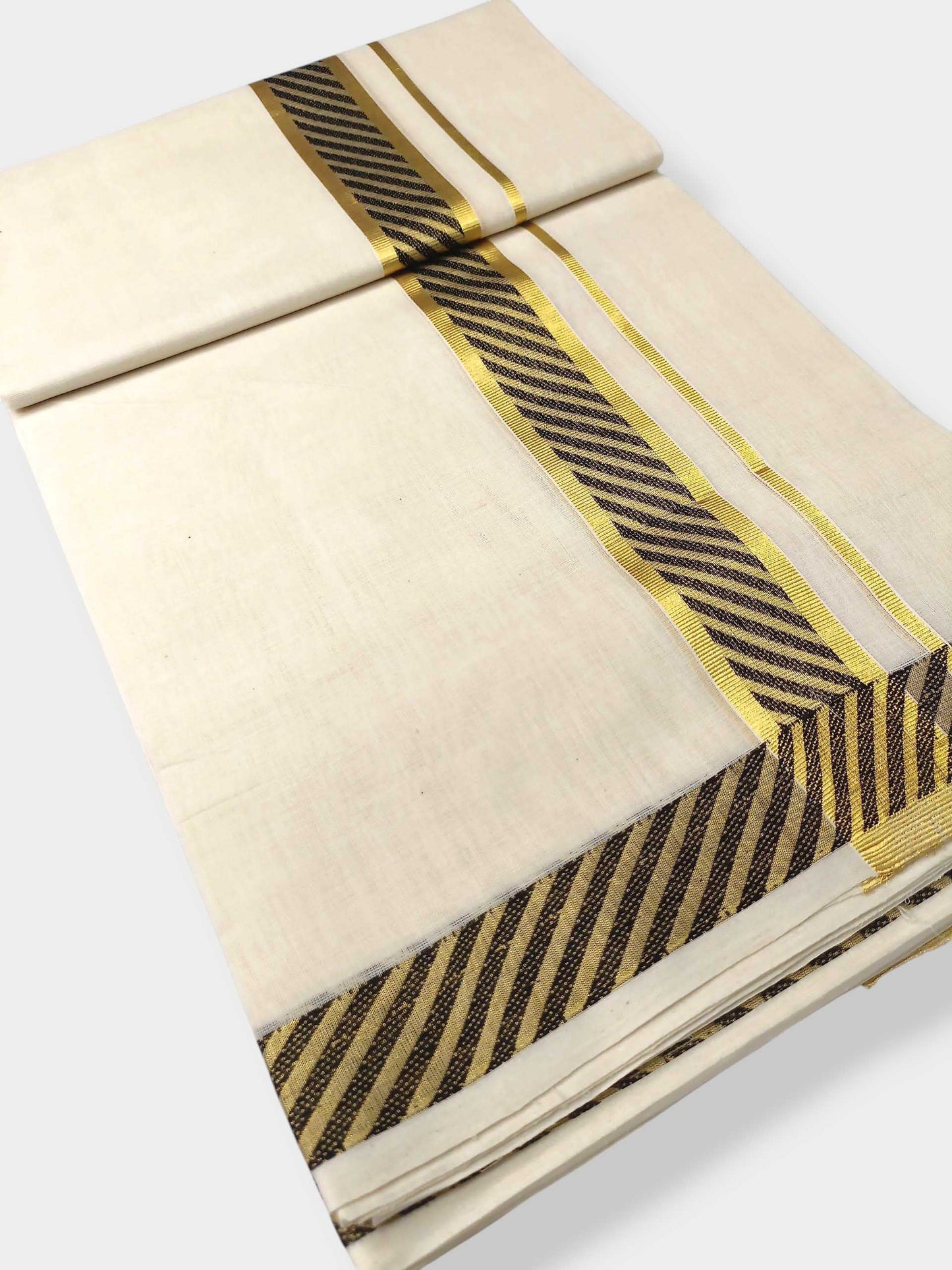 Premium Wedding Handloom Balaramapuram Unaakupaavu Kasavu Mundu for Men