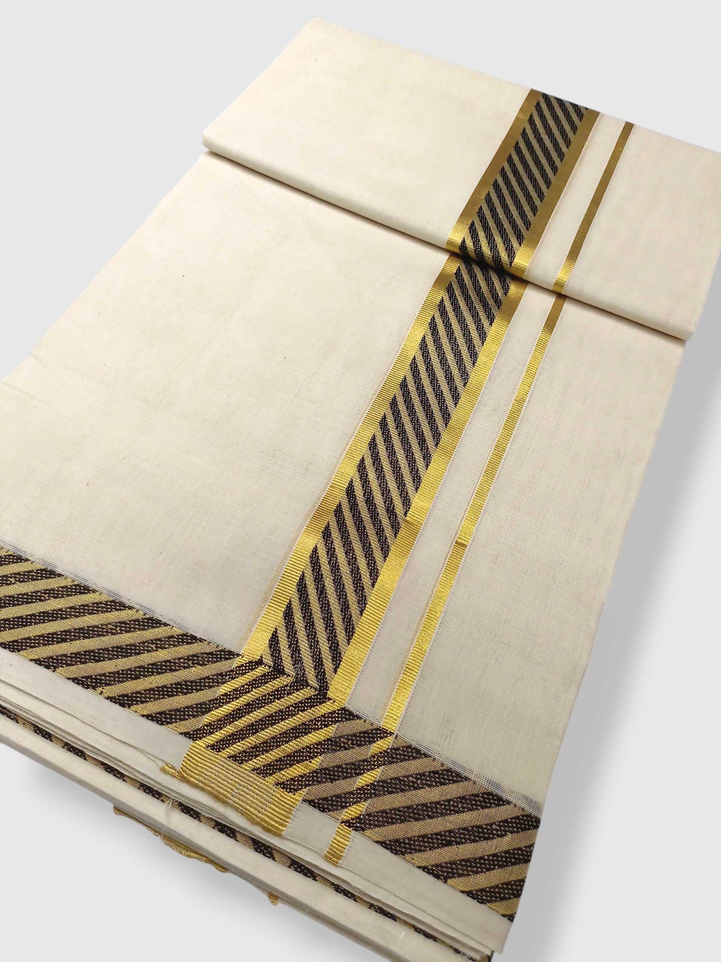 Premium Wedding Handloom Balaramapuram Unaakupaavu Kasavu Mundu for Men