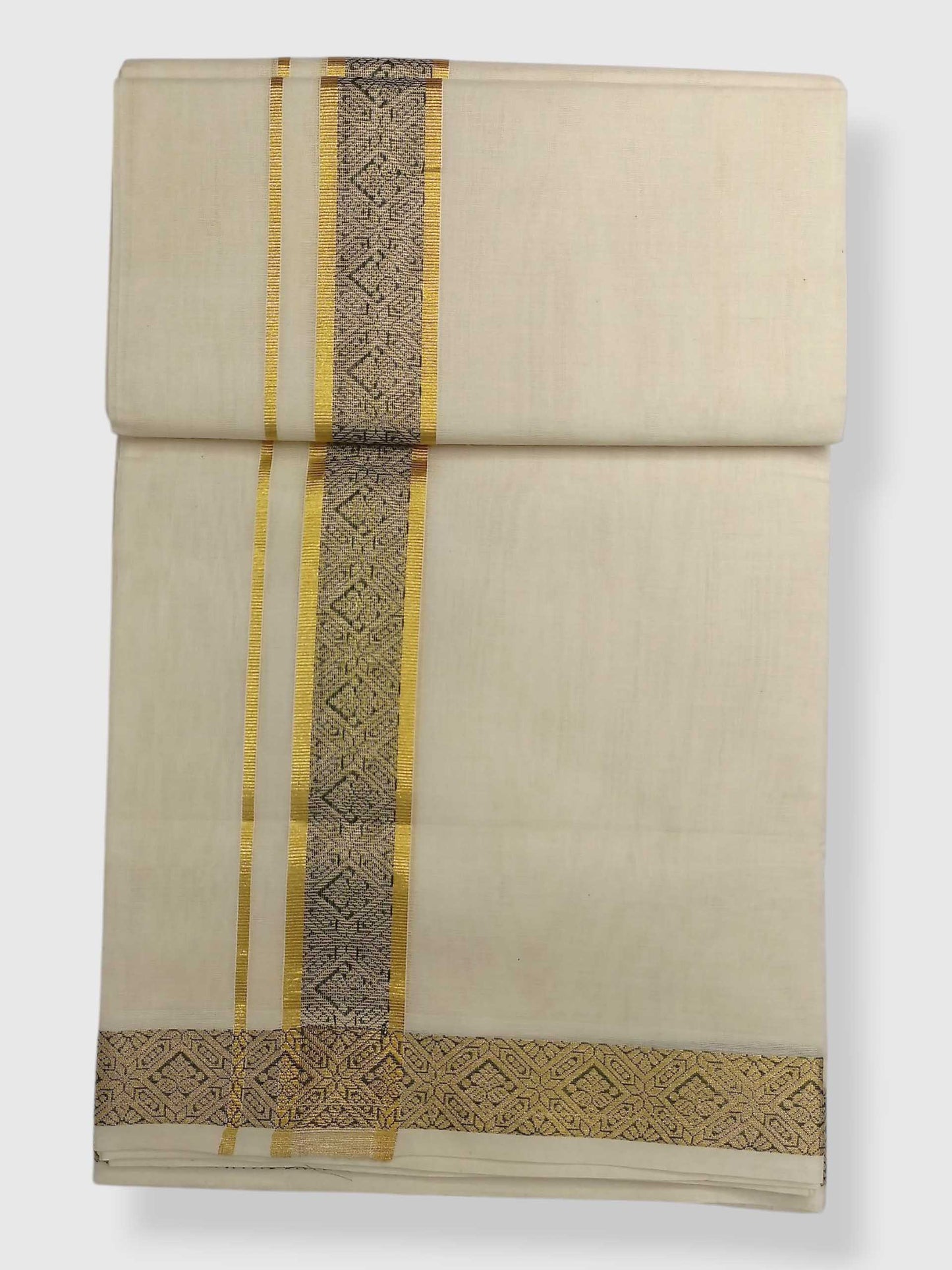 Premium Wedding Handloom Balaramapuram Unaakupaavu Kasavu Mundu for Men